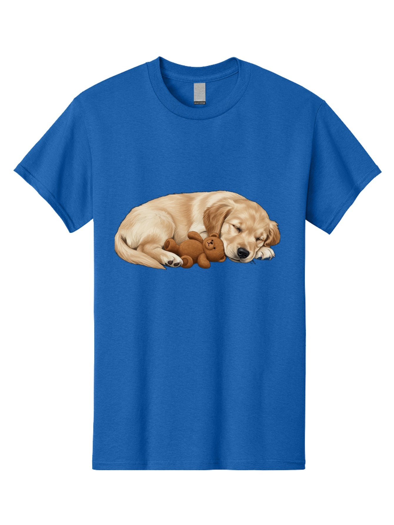Sleeping-Golden-Retriever-1 Men'S Graphic Tee, 100% Cotton, Comfortable Casual Summer Wear, Machine Washable, Sleeping Golden Retriever, Cuddly Dog, Teddy Bear, Adorable Animal, Peaceful Slumber, Cute Companions, Loving Friendship, Bac412 7