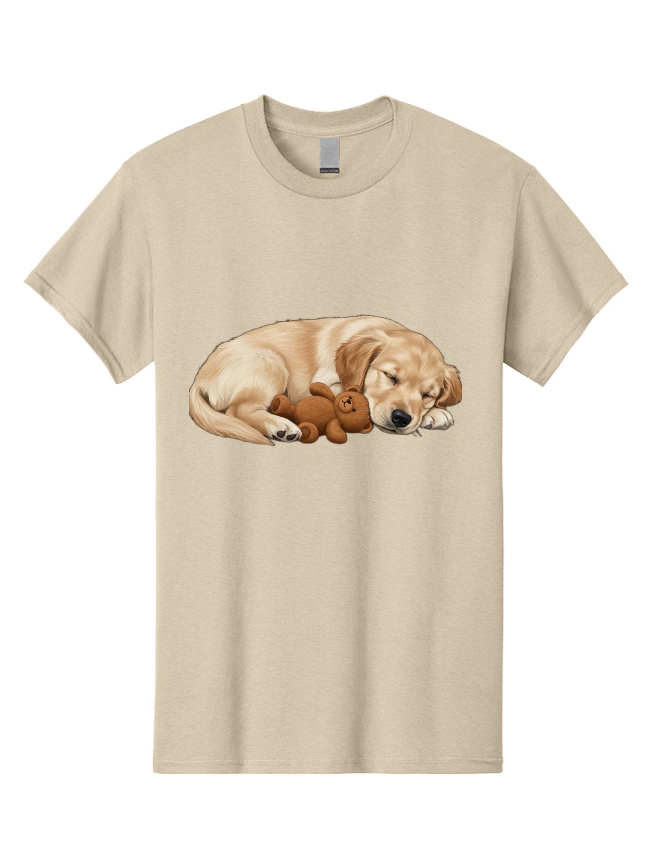 Sleeping-Golden-Retriever-1 Men'S Graphic Tee, 100% Cotton, Comfortable Casual Summer Wear, Machine Washable, Sleeping Golden Retriever, Cuddly Dog, Teddy Bear, Adorable Animal, Peaceful Slumber, Cute Companions, Loving Friendship, Bac412 10