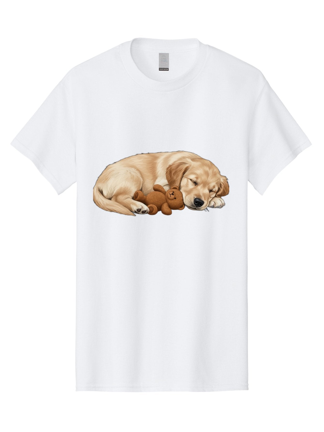 Sleeping-Golden-Retriever-1 Men'S Graphic Tee, 100% Cotton, Comfortable Casual Summer Wear, Machine Washable, Sleeping Golden Retriever, Cuddly Dog, Teddy Bear, Adorable Animal, Peaceful Slumber, Cute Companions, Loving Friendship, Bac412 8