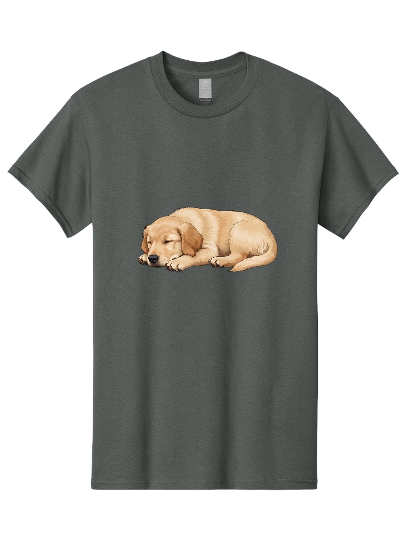 Sleeping-Golden-Retriever-2 Men'S Graphic Tee, 100% Cotton, Comfortable Casual Summer Wear, Machine Washable, Golden Retriever Puppy, Sleeping Dog, Adorable Pet, Cartoon Illustration, Cute Animal, Peaceful Sleep, Relaxed Puppy, Furry Friend, Bac413 15