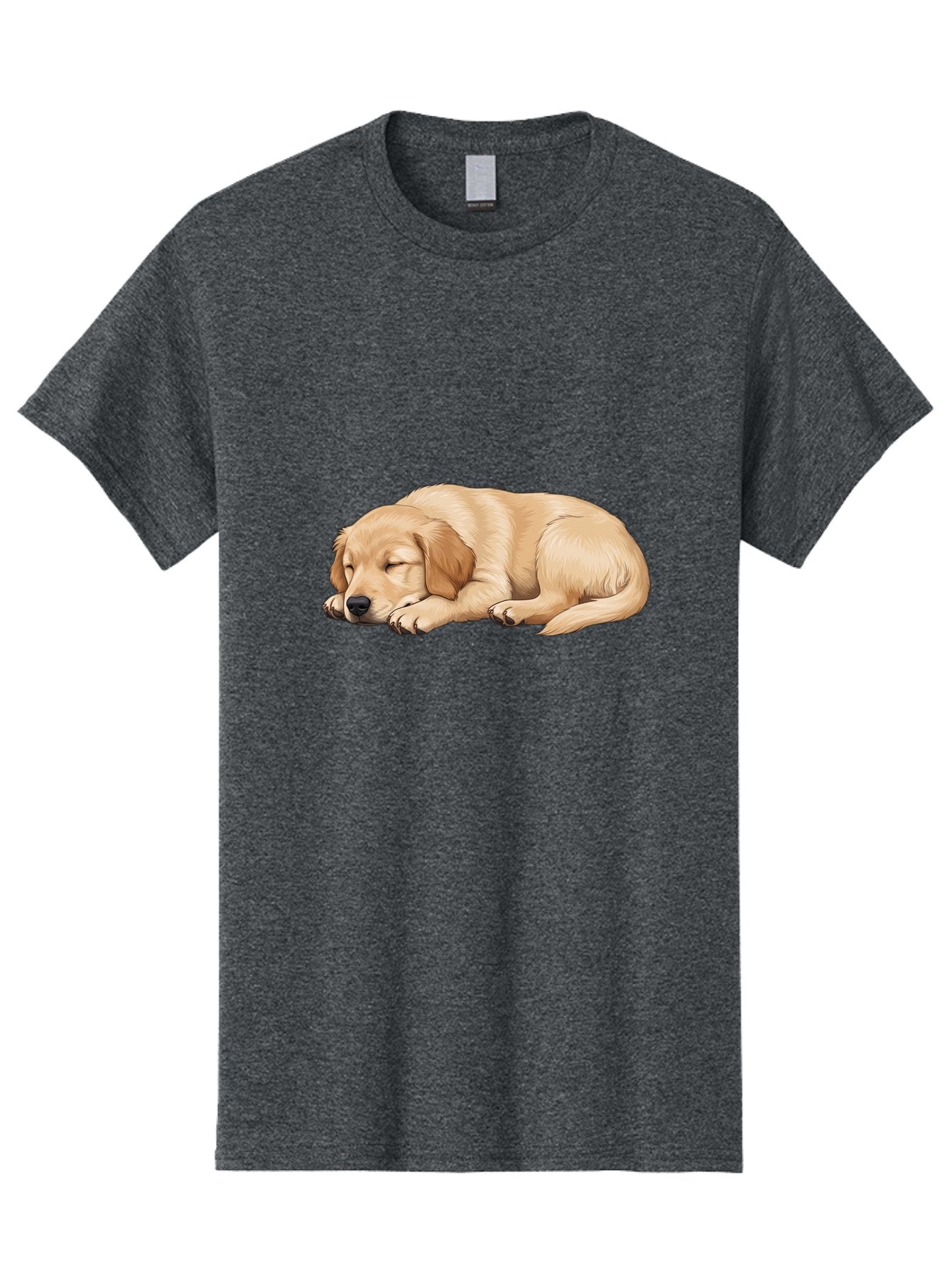 Sleeping-Golden-Retriever-2 Men'S Graphic Tee, 100% Cotton, Comfortable Casual Summer Wear, Machine Washable, Golden Retriever Puppy, Sleeping Dog, Adorable Pet, Cartoon Illustration, Cute Animal, Peaceful Sleep, Relaxed Puppy, Furry Friend, Bac413 14