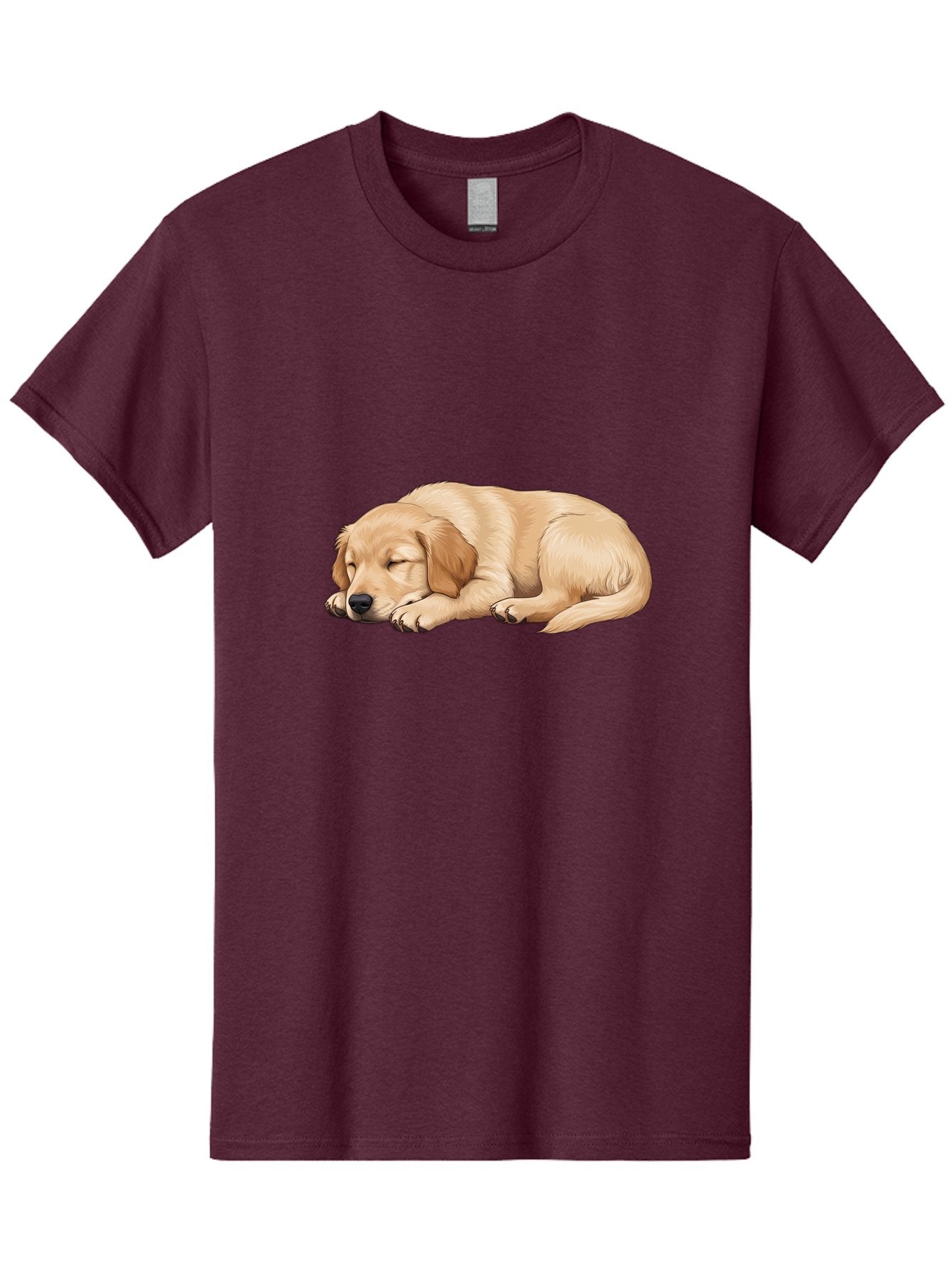 Sleeping-Golden-Retriever-2 Men'S Graphic Tee, 100% Cotton, Comfortable Casual Summer Wear, Machine Washable, Golden Retriever Puppy, Sleeping Dog, Adorable Pet, Cartoon Illustration, Cute Animal, Peaceful Sleep, Relaxed Puppy, Furry Friend, Bac413 12