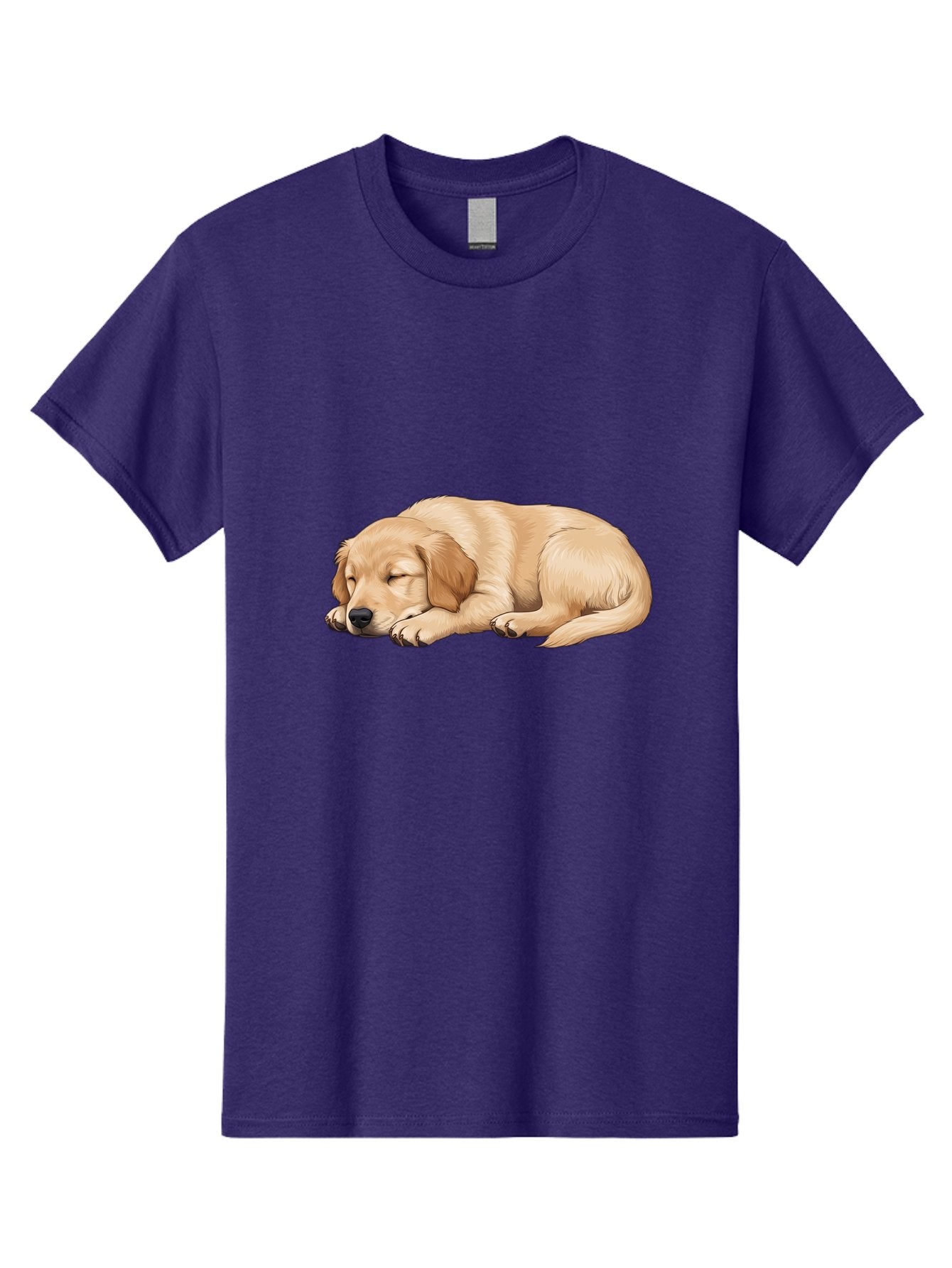 Sleeping-Golden-Retriever-2 Men'S Graphic Tee, 100% Cotton, Comfortable Casual Summer Wear, Machine Washable, Golden Retriever Puppy, Sleeping Dog, Adorable Pet, Cartoon Illustration, Cute Animal, Peaceful Sleep, Relaxed Puppy, Furry Friend, Bac413 8