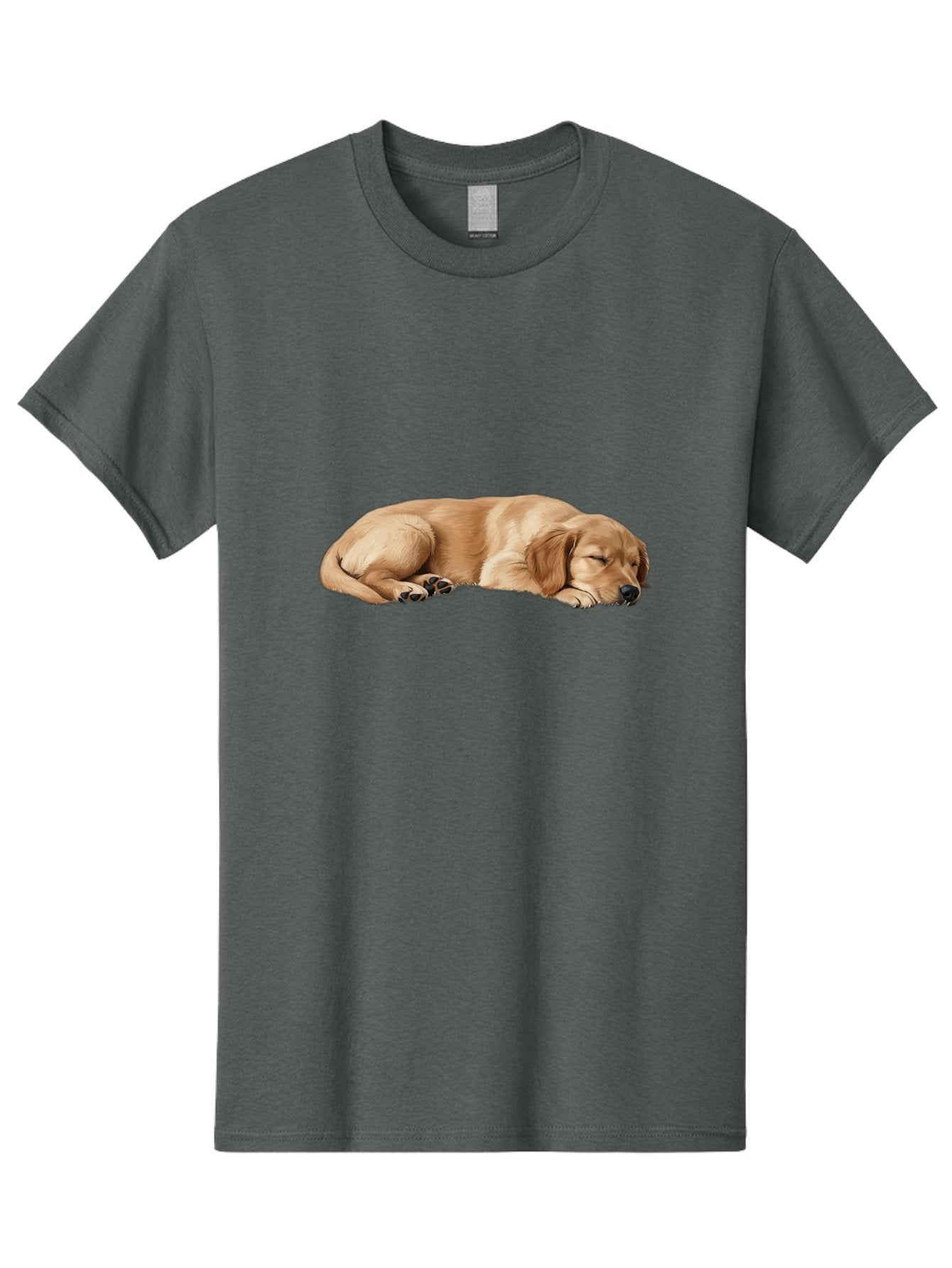 Sleeping-Golden-Retriever-Dog Men'S Graphic Tee, 100% Cotton, Comfortable Casual Summer Wear, Machine Washable, Sleeping Dog, Golden Retriever, Peaceful Animal, Resting Pet, Calm Canine, Adorable Dog, Dog Sleep, Serene Pet, Relaxing Animal Bac414