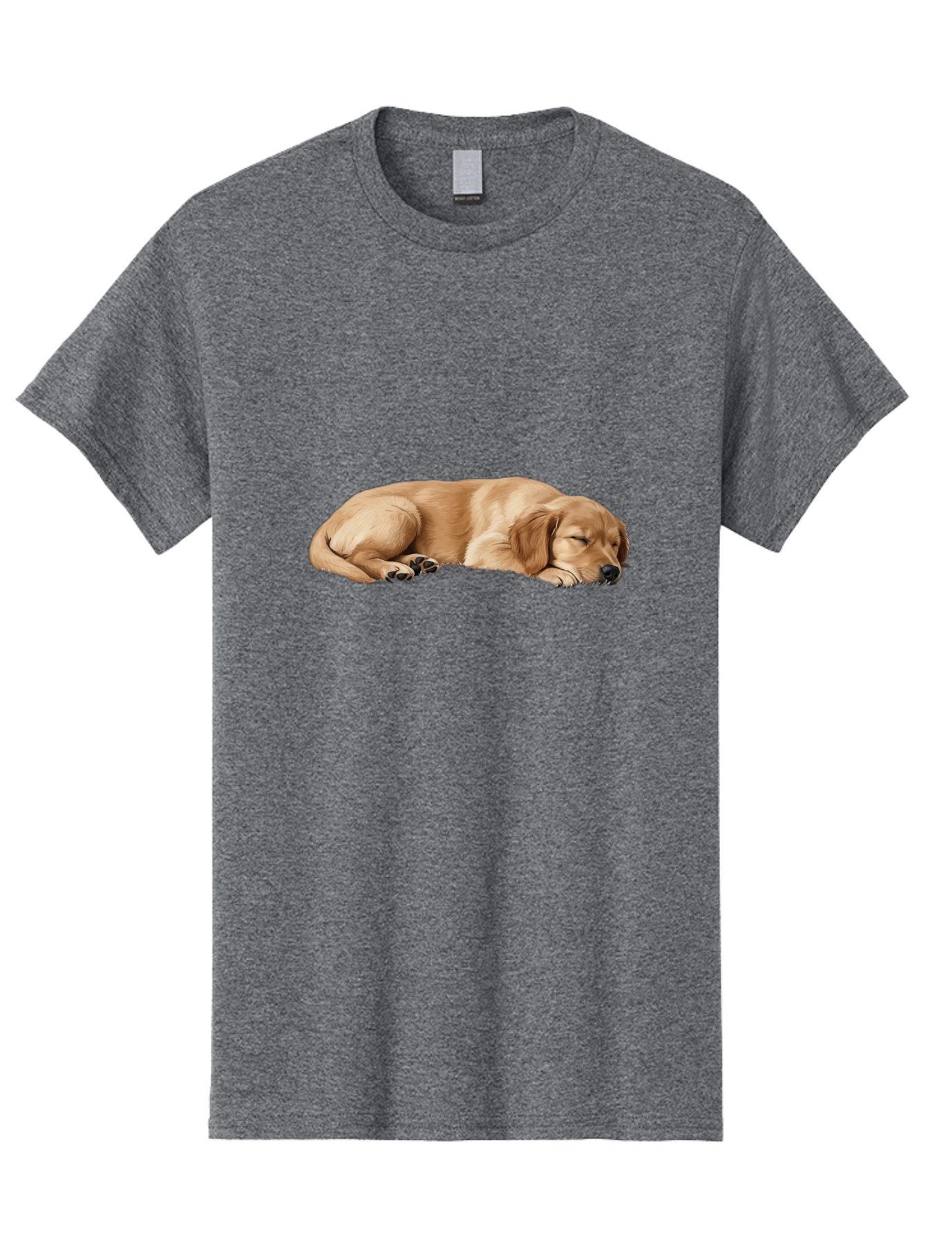 Sleeping-Golden-Retriever-Dog Men'S Graphic Tee, 100% Cotton, Comfortable Casual Summer Wear, Machine Washable, Sleeping Dog, Golden Retriever, Peaceful Animal, Resting Pet, Calm Canine, Adorable Dog, Dog Sleep, Serene Pet, Relaxing Animal Bac414 3