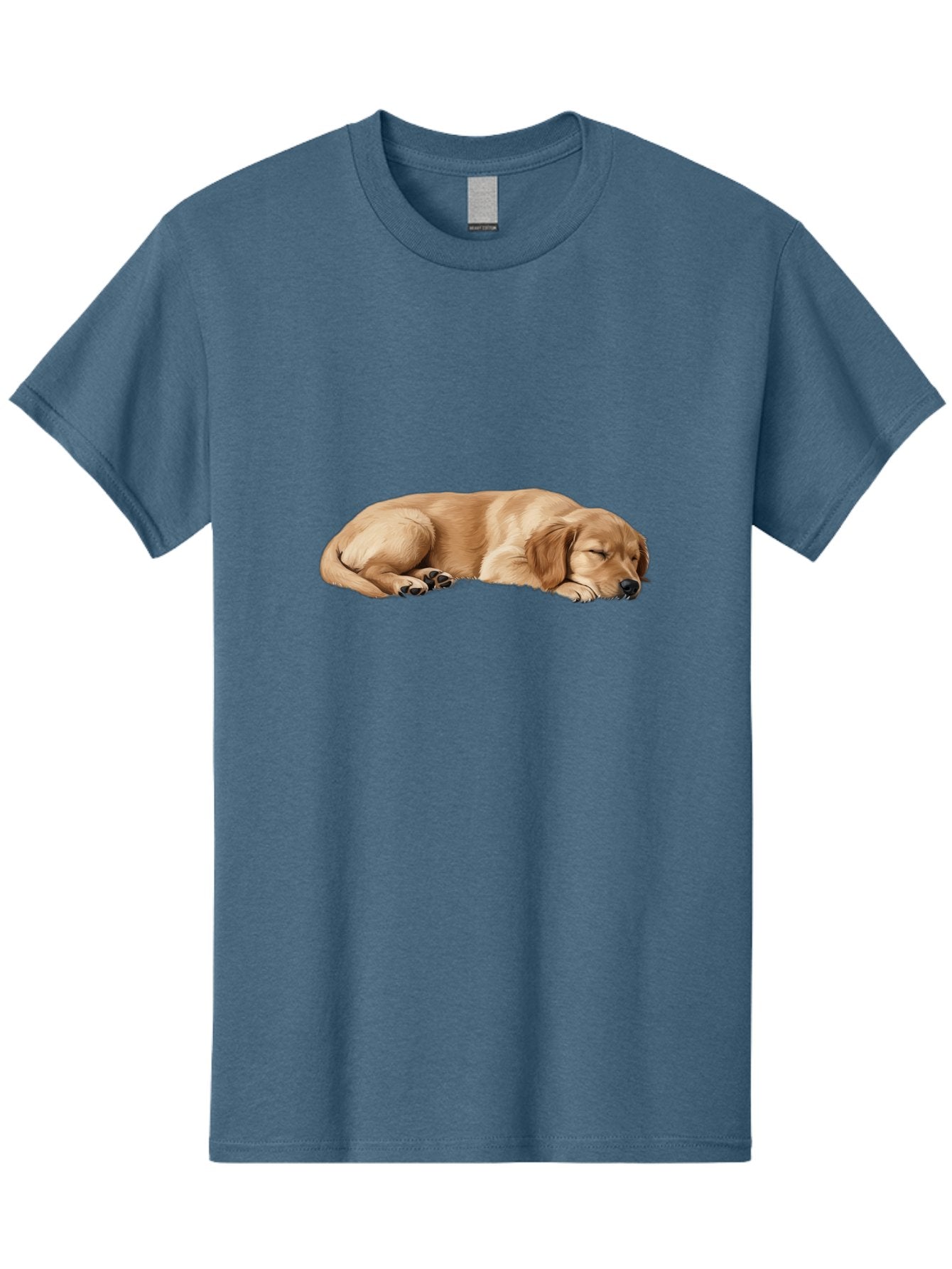 Sleeping-Golden-Retriever-Dog Men'S Graphic Tee, 100% Cotton, Comfortable Casual Summer Wear, Machine Washable, Sleeping Dog, Golden Retriever, Peaceful Animal, Resting Pet, Calm Canine, Adorable Dog, Dog Sleep, Serene Pet, Relaxing Animal Bac414 4