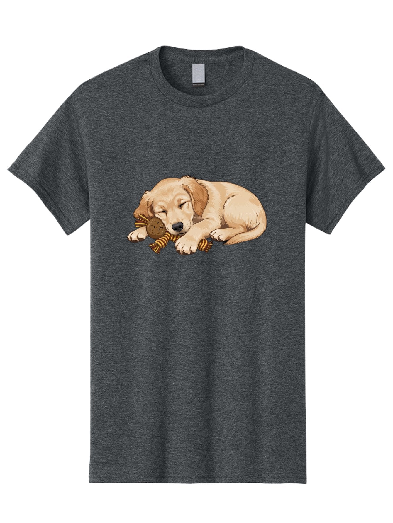 Sleeping-Golden-Retriever-Puppy Men'S Graphic Tee, 100% Cotton, Comfortable Casual Summer Wear, Machine Washable, Puppy Sleeping, Cute Dog, Adorable Puppy, Sleeping Dog, Dog Toy, Favorite Toy, Cartoon Dog, Golden Retriever Puppy, Furry Friend, Bac415 11