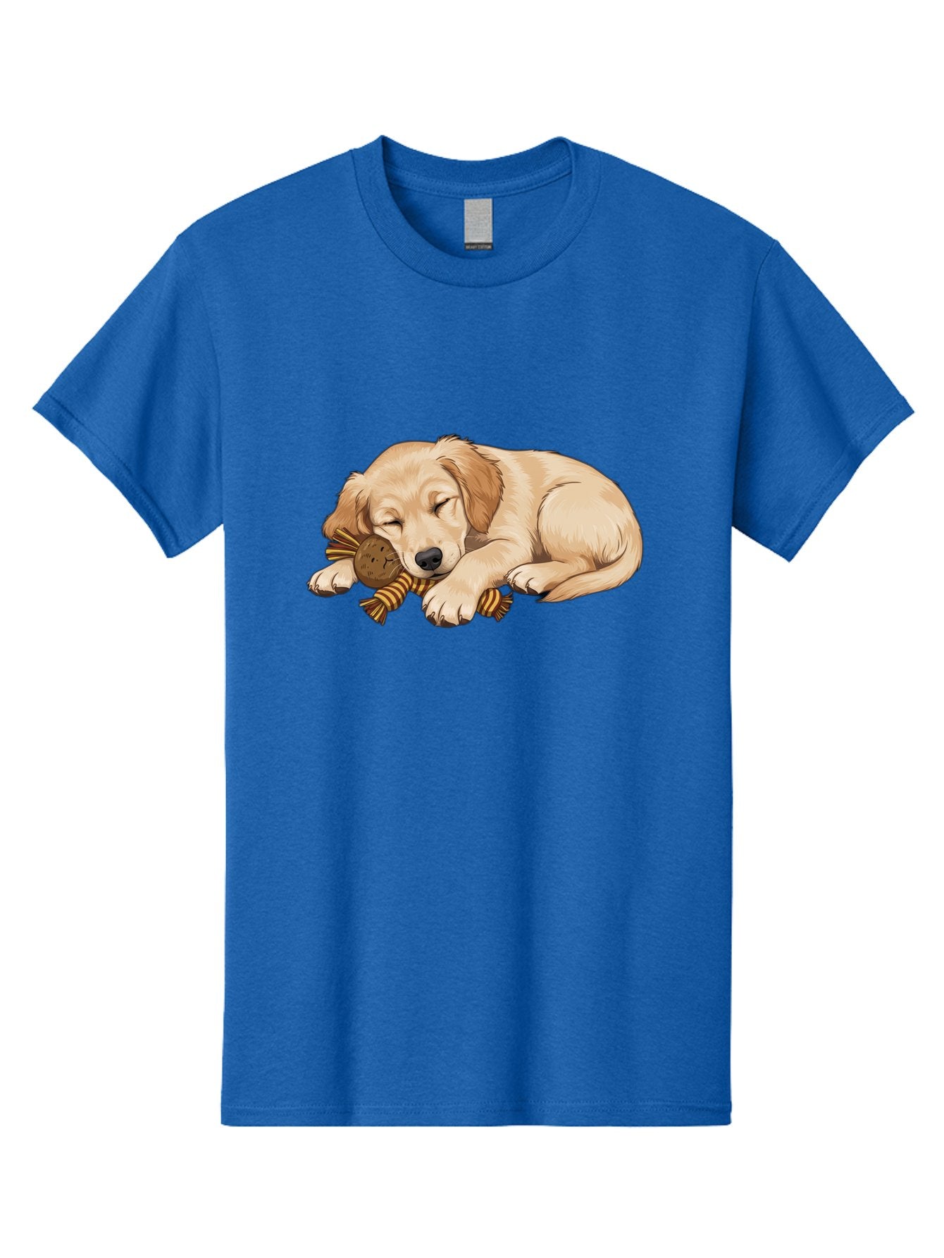 Sleeping-Golden-Retriever-Puppy Men'S Graphic Tee, 100% Cotton, Comfortable Casual Summer Wear, Machine Washable, Puppy Sleeping, Cute Dog, Adorable Puppy, Sleeping Dog, Dog Toy, Favorite Toy, Cartoon Dog, Golden Retriever Puppy, Furry Friend, Bac415 10