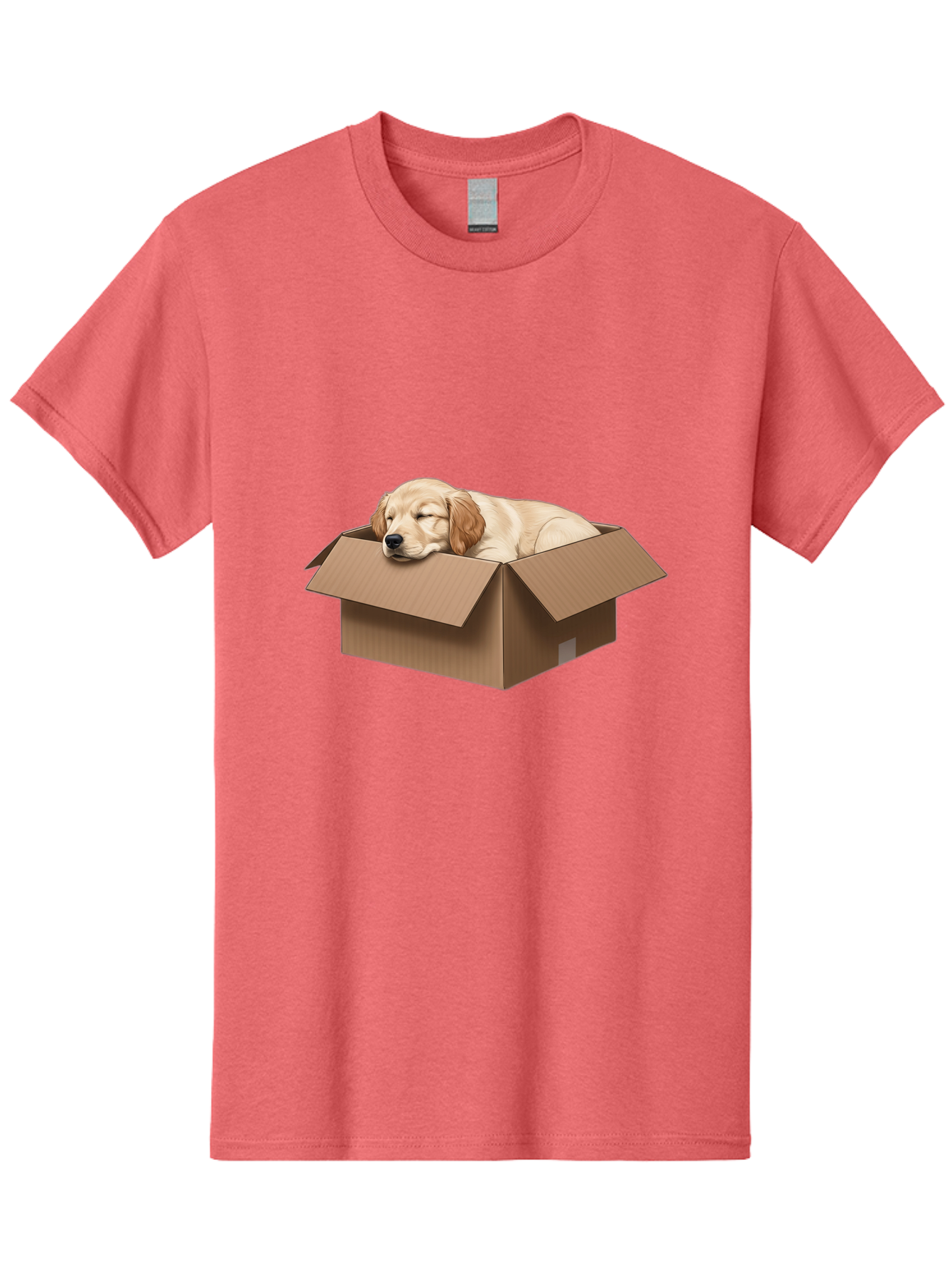 Sleeping-Puppy-1 Men'S Graphic Tee, 100% Cotton, Comfortable Casual Summer Wear, Machine Washable, Sleeping Puppy, Cardboard Box, Adorable Dog, Cute Animal, Resting Pet, Dog In Box, Peaceful Scene, Puppy Love, Cozy Atmosphere, Sweet Dreams Bac417 7