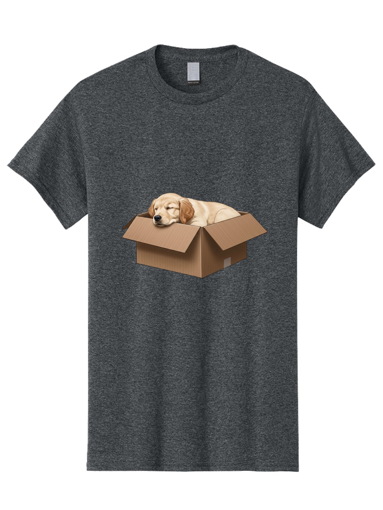 Sleeping-Puppy-1 Men'S Graphic Tee, 100% Cotton, Comfortable Casual Summer Wear, Machine Washable, Sleeping Puppy, Cardboard Box, Adorable Dog, Cute Animal, Resting Pet, Dog In Box, Peaceful Scene, Puppy Love, Cozy Atmosphere, Sweet Dreams Bac417 5