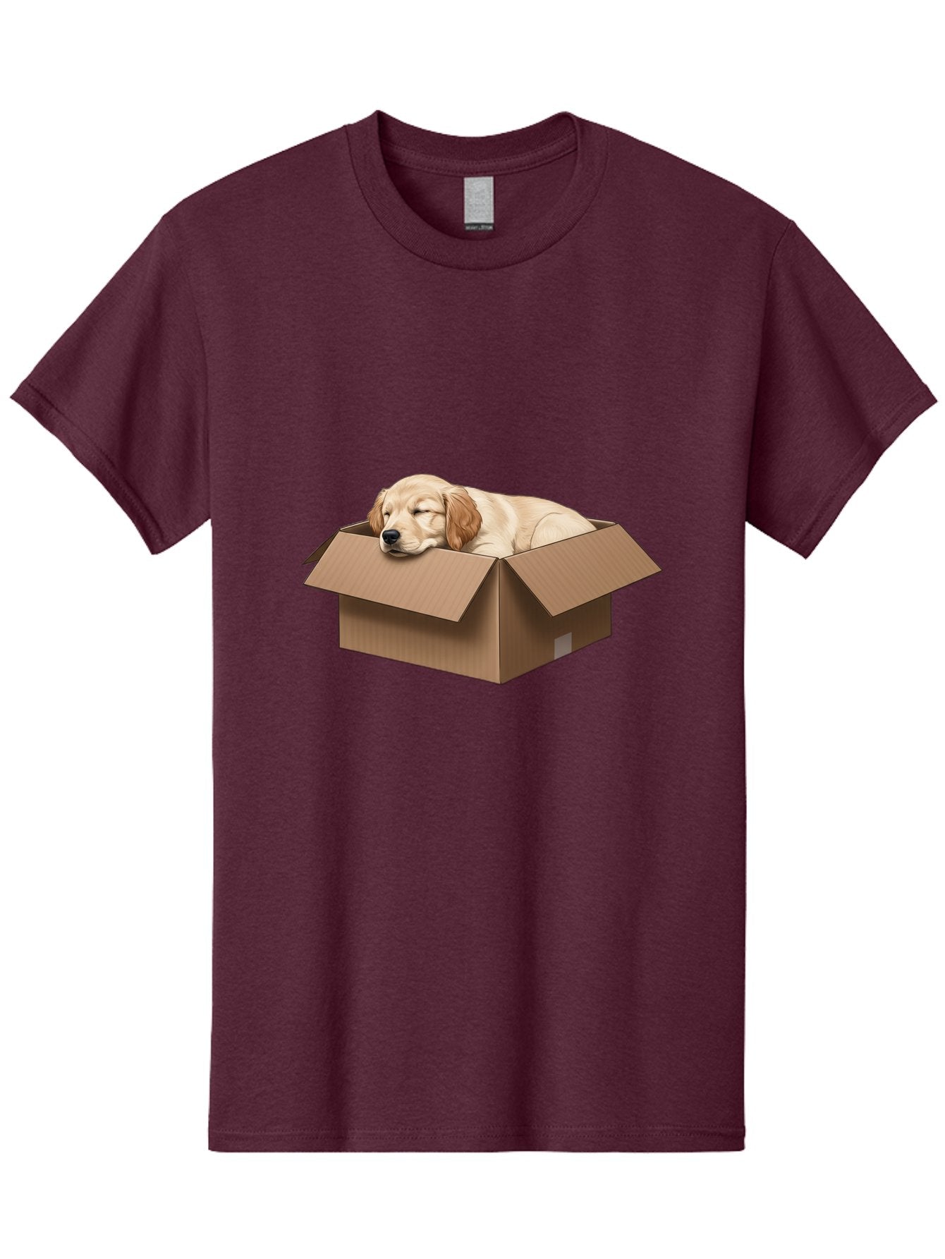 Sleeping-Puppy-1 Men'S Graphic Tee, 100% Cotton, Comfortable Casual Summer Wear, Machine Washable, Sleeping Puppy, Cardboard Box, Adorable Dog, Cute Animal, Resting Pet, Dog In Box, Peaceful Scene, Puppy Love, Cozy Atmosphere, Sweet Dreams Bac417 8
