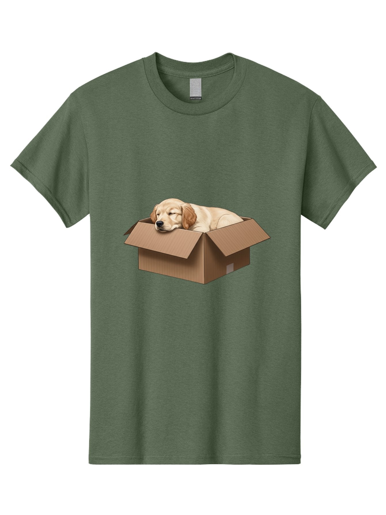 Sleeping-Puppy-1 Men'S Graphic Tee, 100% Cotton, Comfortable Casual Summer Wear, Machine Washable, Sleeping Puppy, Cardboard Box, Adorable Dog, Cute Animal, Resting Pet, Dog In Box, Peaceful Scene, Puppy Love, Cozy Atmosphere, Sweet Dreams Bac417 14