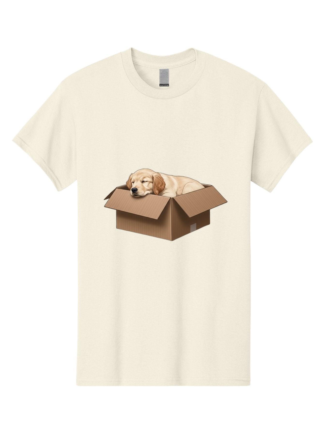 Sleeping-Puppy-1 Men'S Graphic Tee, 100% Cotton, Comfortable Casual Summer Wear, Machine Washable, Sleeping Puppy, Cardboard Box, Adorable Dog, Cute Animal, Resting Pet, Dog In Box, Peaceful Scene, Puppy Love, Cozy Atmosphere, Sweet Dreams Bac417 11