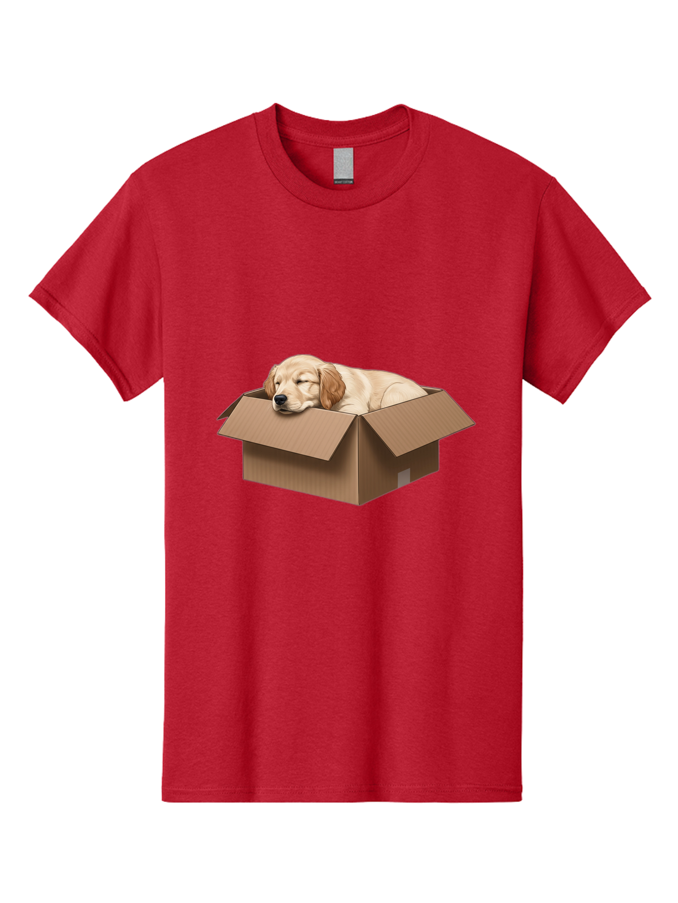 Sleeping-Puppy-1 Men'S Graphic Tee, 100% Cotton, Comfortable Casual Summer Wear, Machine Washable, Sleeping Puppy, Cardboard Box, Adorable Dog, Cute Animal, Resting Pet, Dog In Box, Peaceful Scene, Puppy Love, Cozy Atmosphere, Sweet Dreams Bac417 15