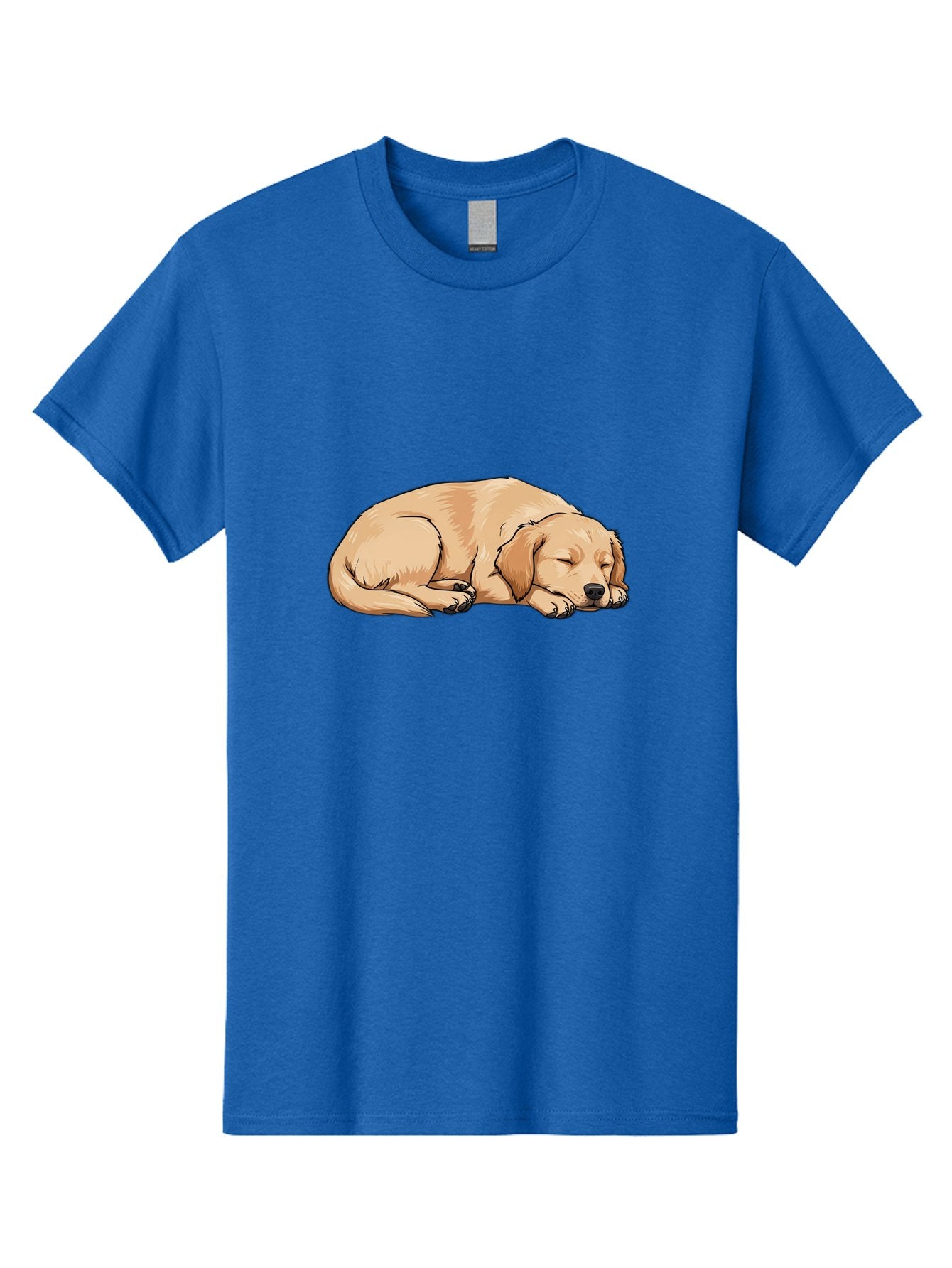 Sleeping-Puppy Men'S Graphic Tee, 100% Cotton, Comfortable Casual Summer Wear, Machine Washable, Adorable Puppy, Sleeping Dog, Golden Retriever, Cartoon Illustration, Peaceful Slumber, Cute Dog, Relaxed Puppy, Serene Atmosphere, Bac419 4