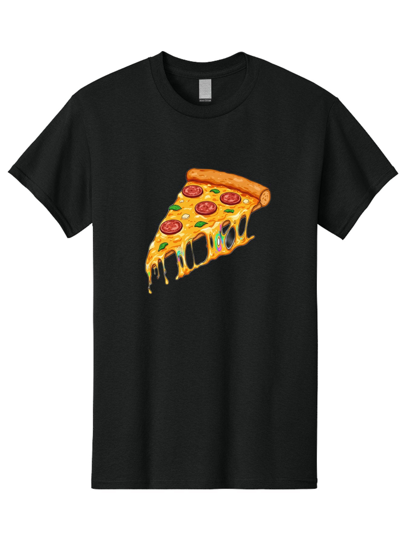 Slice-Of-Pizza Men'S Graphic Tee, 100% Cotton, Comfortable Casual Summer Wear, Machine Washable, Melted Cheese, Pepperoni Pizza, Cheesy Goodness, Melted Mozzarella, Savory Delight, Italian Cuisine, Pizza Love, Tasty Treat, Foodie Favorite Bac421 15