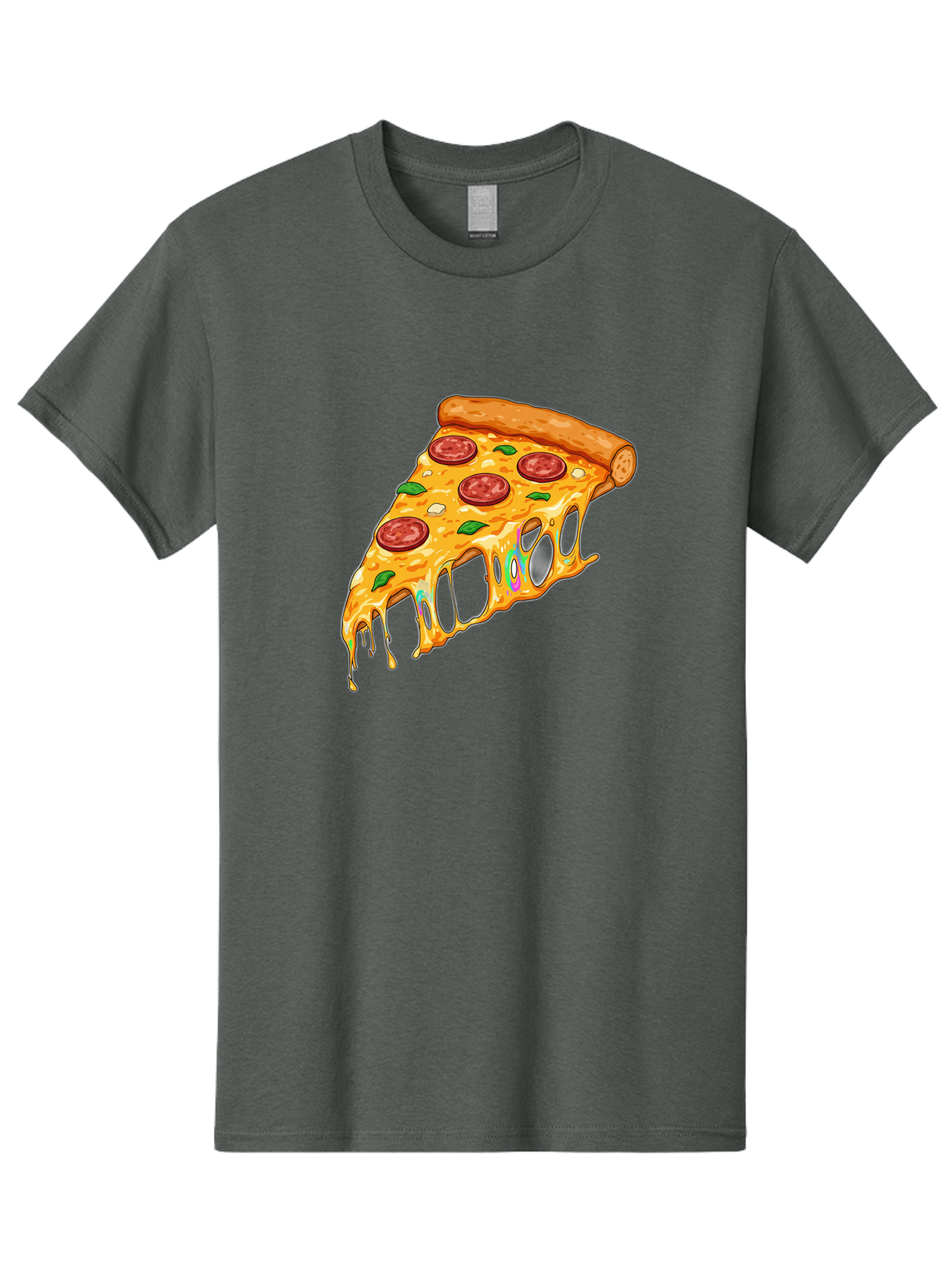 Slice-Of-Pizza Men'S Graphic Tee, 100% Cotton, Comfortable Casual Summer Wear, Machine Washable, Melted Cheese, Pepperoni Pizza, Cheesy Goodness, Melted Mozzarella, Savory Delight, Italian Cuisine, Pizza Love, Tasty Treat, Foodie Favorite Bac421 9