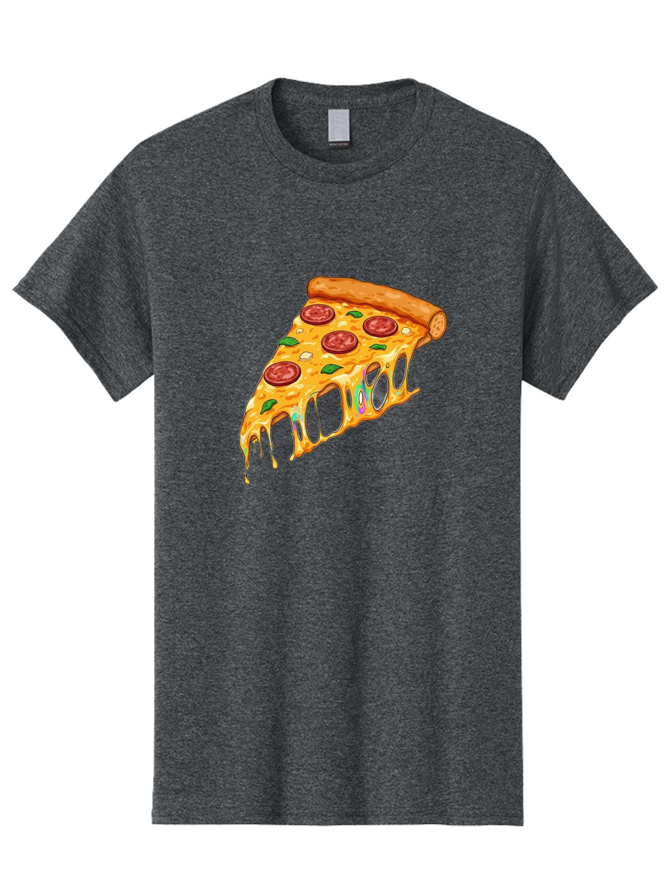 Slice-Of-Pizza Men'S Graphic Tee, 100% Cotton, Comfortable Casual Summer Wear, Machine Washable, Melted Cheese, Pepperoni Pizza, Cheesy Goodness, Melted Mozzarella, Savory Delight, Italian Cuisine, Pizza Love, Tasty Treat, Foodie Favorite Bac421 9
