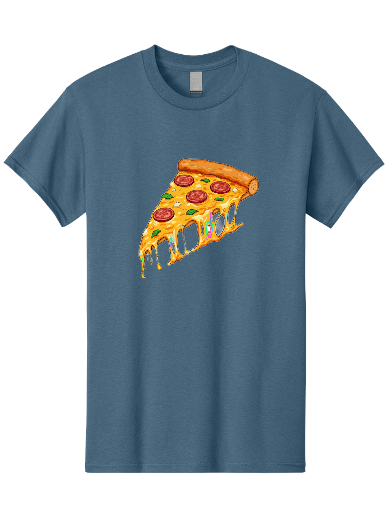 Slice-Of-Pizza Men'S Graphic Tee, 100% Cotton, Comfortable Casual Summer Wear, Machine Washable, Melted Cheese, Pepperoni Pizza, Cheesy Goodness, Melted Mozzarella, Savory Delight, Italian Cuisine, Pizza Love, Tasty Treat, Foodie Favorite Bac421 11