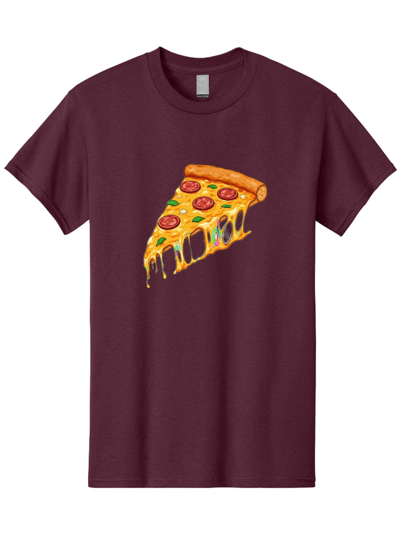 Slice-Of-Pizza Men'S Graphic Tee, 100% Cotton, Comfortable Casual Summer Wear, Machine Washable, Melted Cheese, Pepperoni Pizza, Cheesy Goodness, Melted Mozzarella, Savory Delight, Italian Cuisine, Pizza Love, Tasty Treat, Foodie Favorite Bac421 13