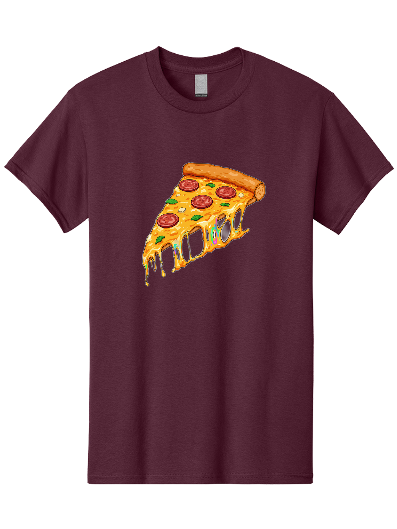 Slice-Of-Pizza Men'S Graphic Tee, 100% Cotton, Comfortable Casual Summer Wear, Machine Washable, Melted Cheese, Pepperoni Pizza, Cheesy Goodness, Melted Mozzarella, Savory Delight, Italian Cuisine, Pizza Love, Tasty Treat, Foodie Favorite Bac421 15