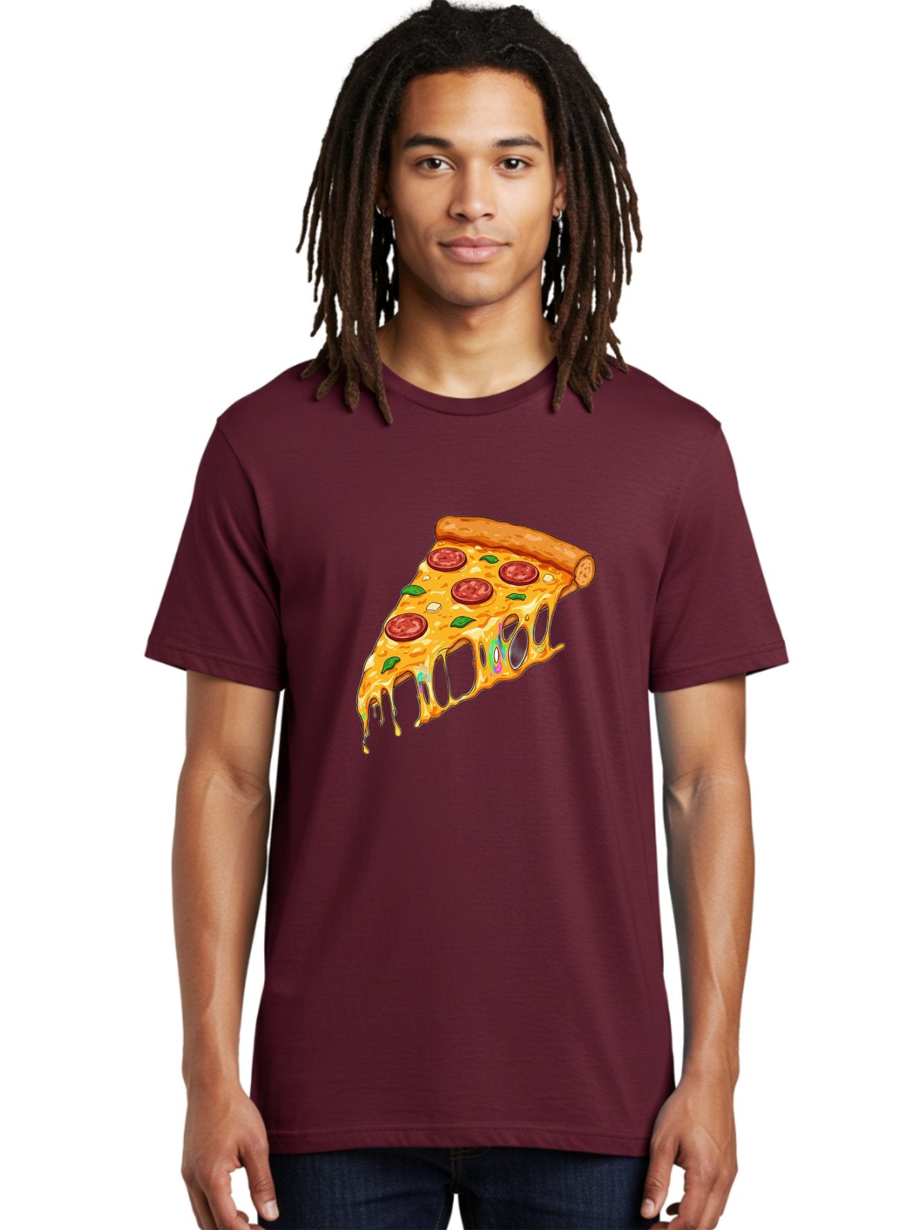 Slice-Of-Pizza Men'S Graphic Tee, 100% Cotton, Comfortable Casual Summer Wear, Machine Washable, Melted Cheese, Pepperoni Pizza, Cheesy Goodness, Melted Mozzarella, Savory Delight, Italian Cuisine, Pizza Love, Tasty Treat, Foodie Favorite Bac421 20