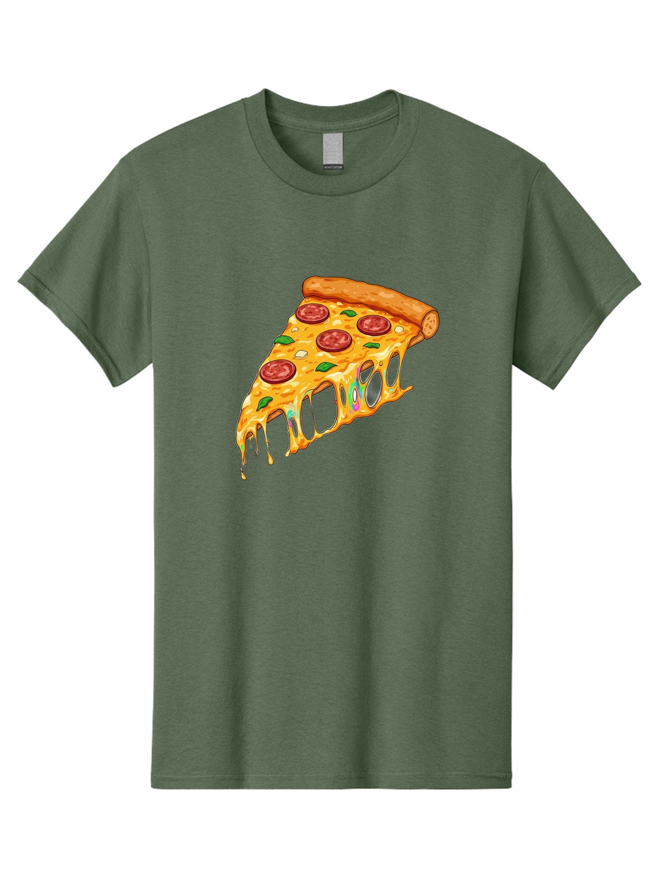 Slice-Of-Pizza Men'S Graphic Tee, 100% Cotton, Comfortable Casual Summer Wear, Machine Washable, Melted Cheese, Pepperoni Pizza, Cheesy Goodness, Melted Mozzarella, Savory Delight, Italian Cuisine, Pizza Love, Tasty Treat, Foodie Favorite Bac421 14