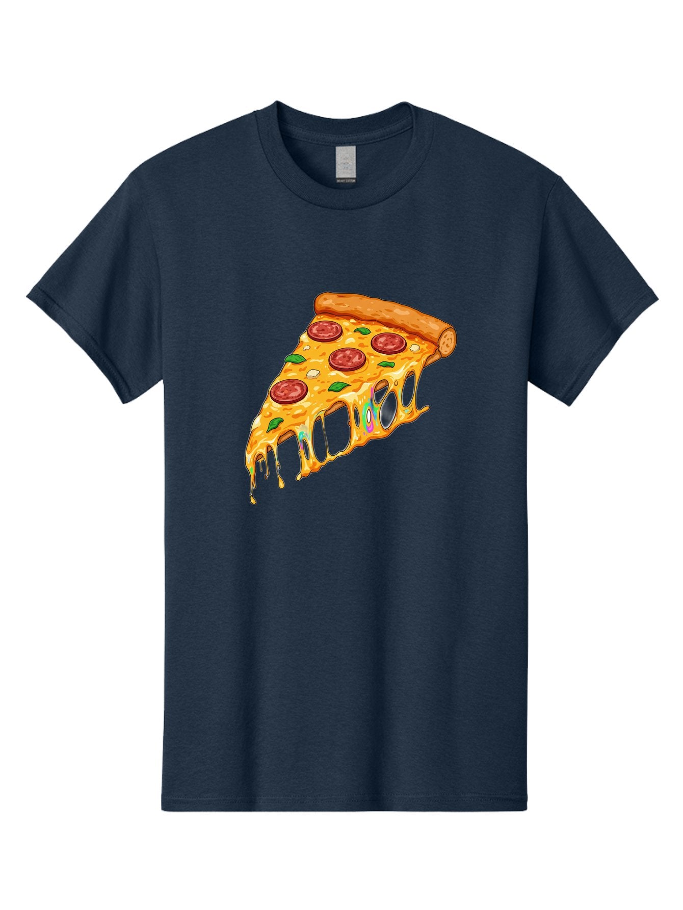 Slice-Of-Pizza Men'S Graphic Tee, 100% Cotton, Comfortable Casual Summer Wear, Machine Washable, Melted Cheese, Pepperoni Pizza, Cheesy Goodness, Melted Mozzarella, Savory Delight, Italian Cuisine, Pizza Love, Tasty Treat, Foodie Favorite Bac421 6