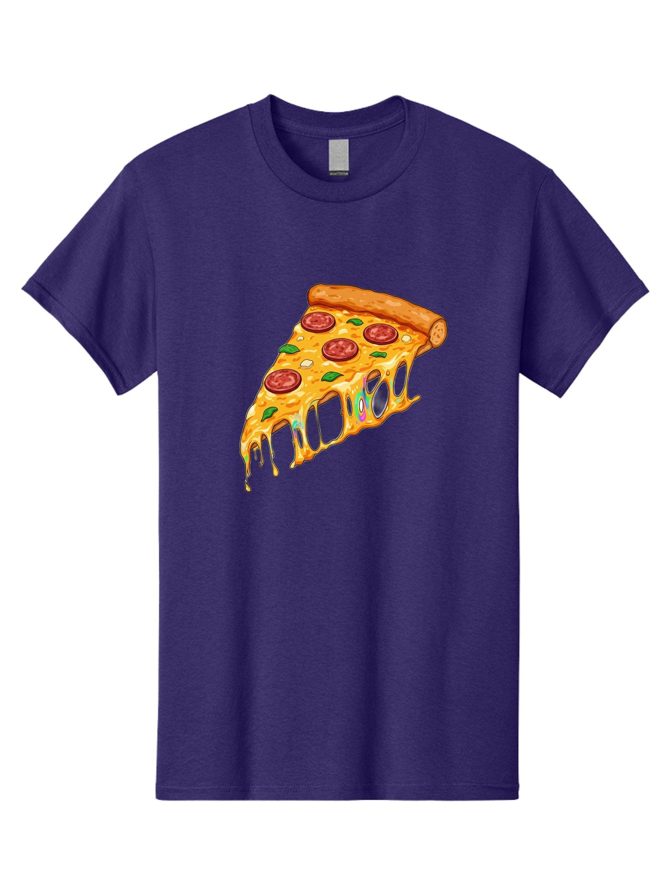 Slice-Of-Pizza Men'S Graphic Tee, 100% Cotton, Comfortable Casual Summer Wear, Machine Washable, Melted Cheese, Pepperoni Pizza, Cheesy Goodness, Melted Mozzarella, Savory Delight, Italian Cuisine, Pizza Love, Tasty Treat, Foodie Favorite Bac421 5