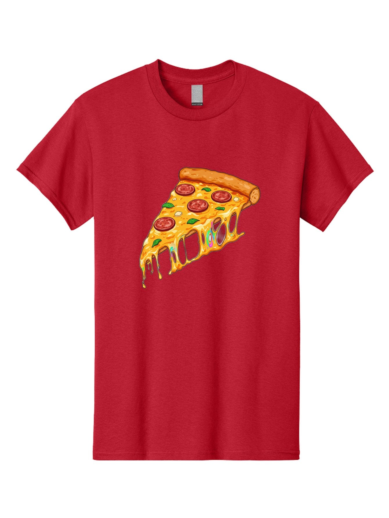 Slice-Of-Pizza Men'S Graphic Tee, 100% Cotton, Comfortable Casual Summer Wear, Machine Washable, Melted Cheese, Pepperoni Pizza, Cheesy Goodness, Melted Mozzarella, Savory Delight, Italian Cuisine, Pizza Love, Tasty Treat, Foodie Favorite Bac421 8
