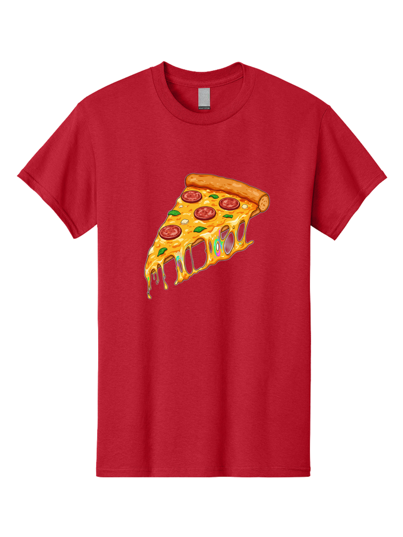 Slice-Of-Pizza Men'S Graphic Tee, 100% Cotton, Comfortable Casual Summer Wear, Machine Washable, Melted Cheese, Pepperoni Pizza, Cheesy Goodness, Melted Mozzarella, Savory Delight, Italian Cuisine, Pizza Love, Tasty Treat, Foodie Favorite Bac421 6