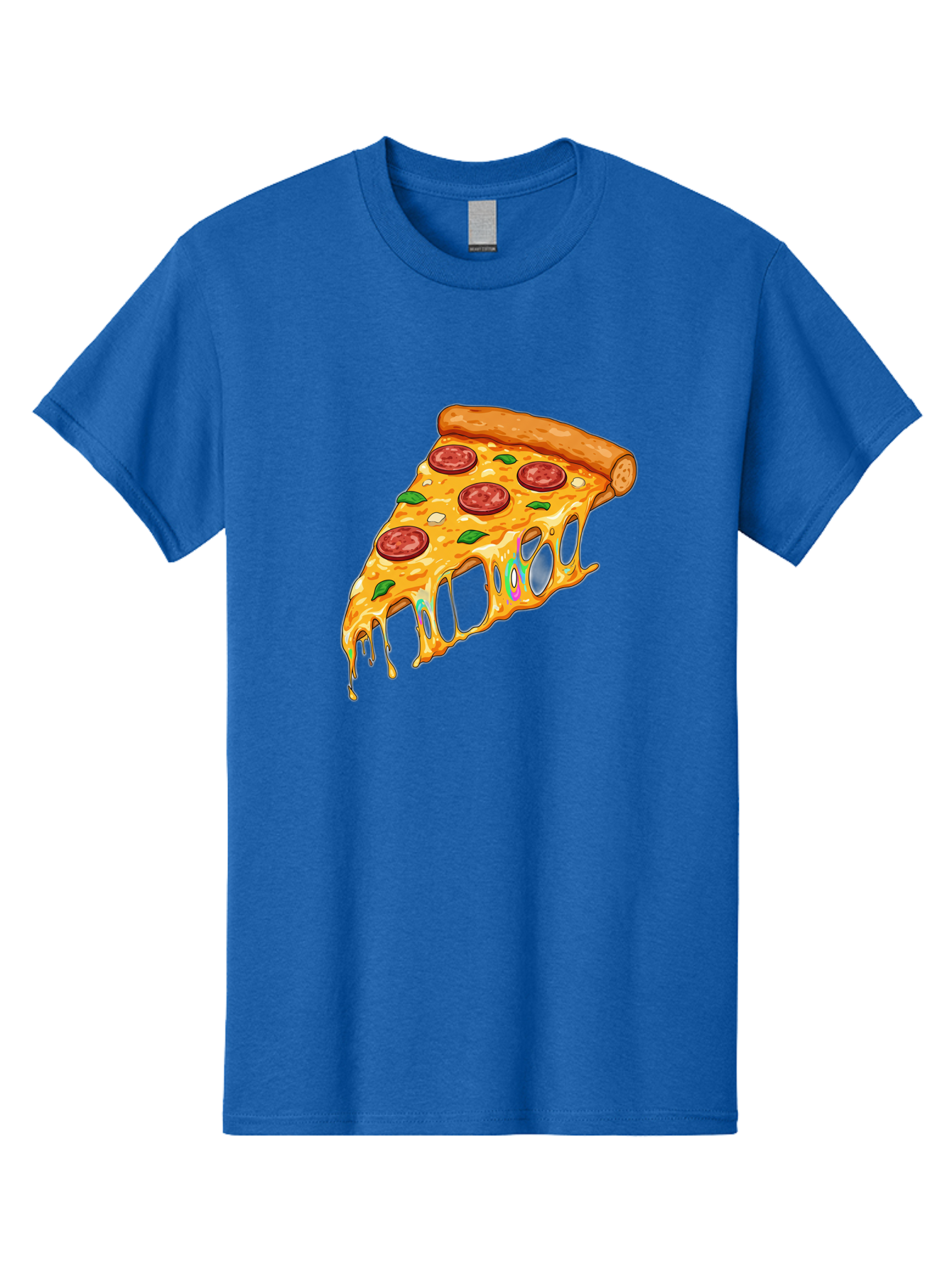 Slice-Of-Pizza Men'S Graphic Tee, 100% Cotton, Comfortable Casual Summer Wear, Machine Washable, Melted Cheese, Pepperoni Pizza, Cheesy Goodness, Melted Mozzarella, Savory Delight, Italian Cuisine, Pizza Love, Tasty Treat, Foodie Favorite Bac421 4