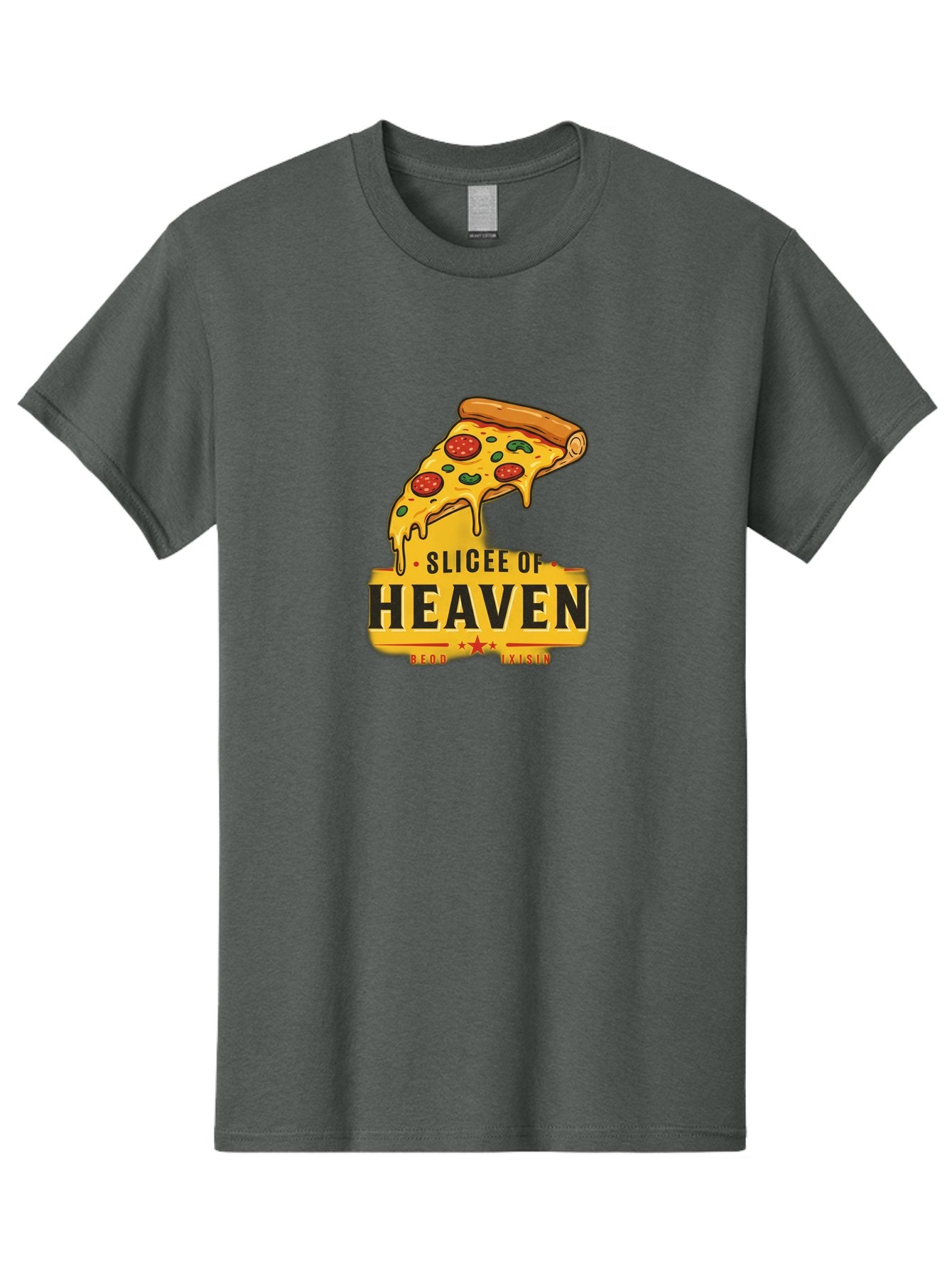 Slicee-Of-Heaven Men'S Graphic Tee, 100% Cotton, Comfortable Casual Summer Wear, Machine Washable, Cheesy Pizza Slice, Pepperoni Pizza, Melted Cheese, Food Logo, Pizza Branding, Heavenly Pizza, Foodie Graphics, Pizza Love, Culinary Art, Bac423 15