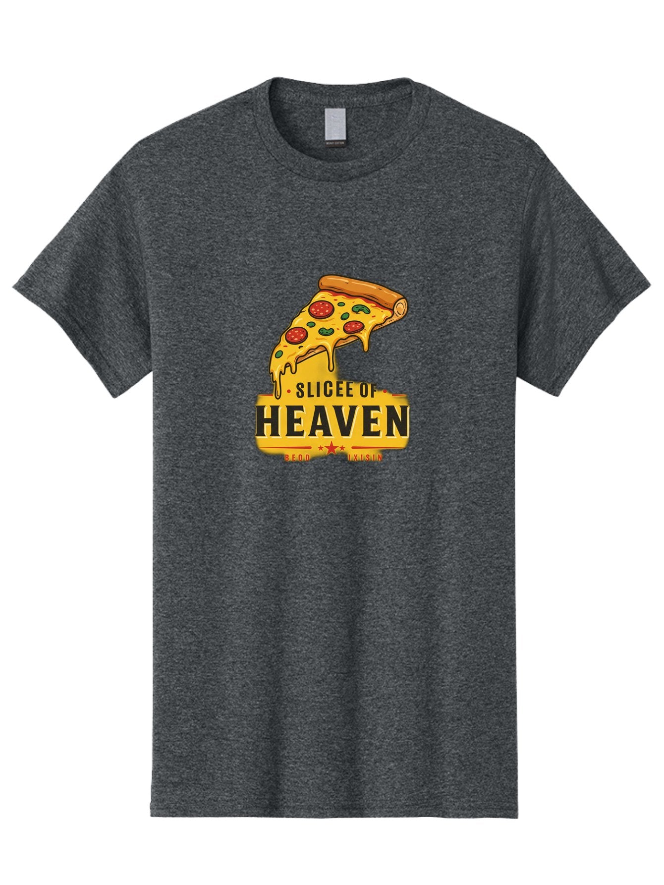 Slicee-Of-Heaven Men'S Graphic Tee, 100% Cotton, Comfortable Casual Summer Wear, Machine Washable, Cheesy Pizza Slice, Pepperoni Pizza, Melted Cheese, Food Logo, Pizza Branding, Heavenly Pizza, Foodie Graphics, Pizza Love, Culinary Art, Bac423 4