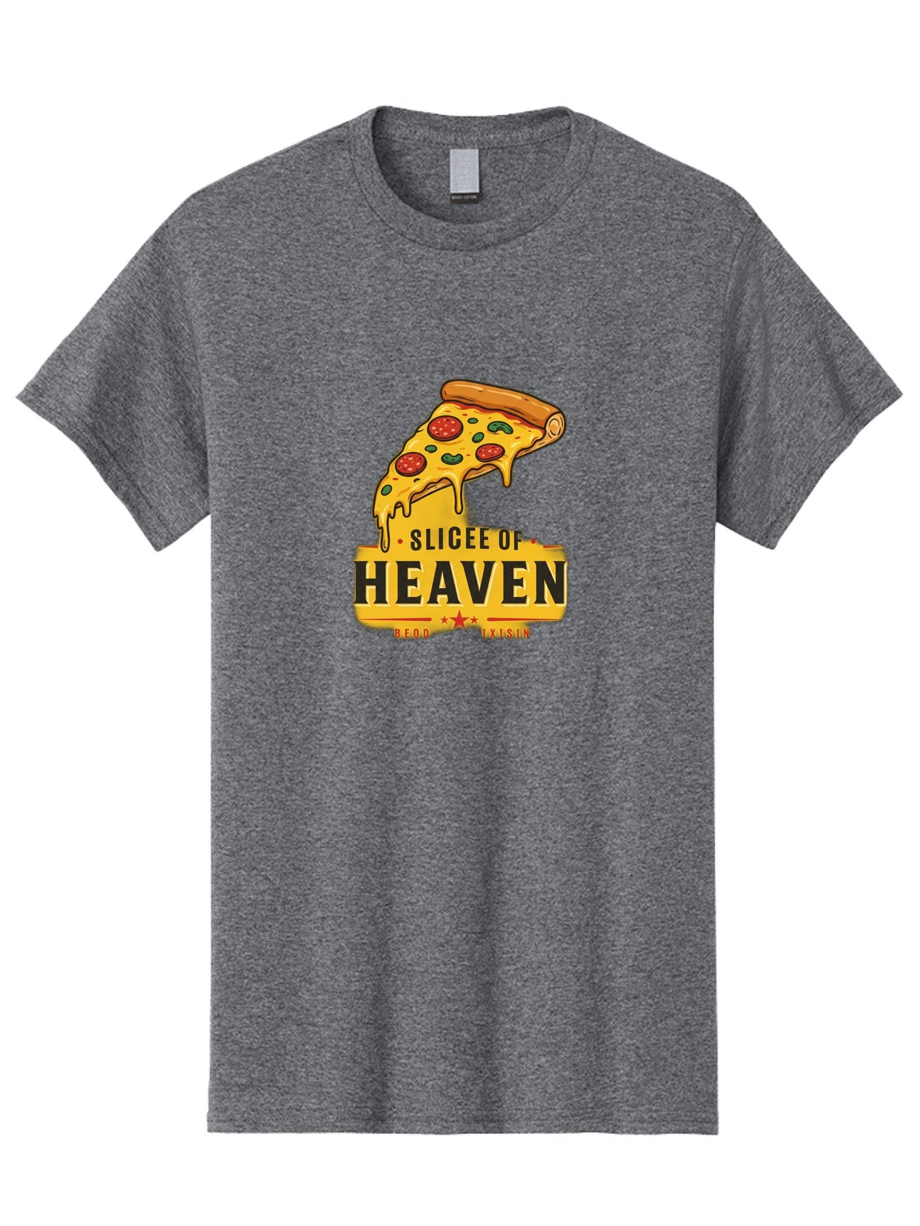 Slicee-Of-Heaven Men'S Graphic Tee, 100% Cotton, Comfortable Casual Summer Wear, Machine Washable, Cheesy Pizza Slice, Pepperoni Pizza, Melted Cheese, Food Logo, Pizza Branding, Heavenly Pizza, Foodie Graphics, Pizza Love, Culinary Art, Bac423 14