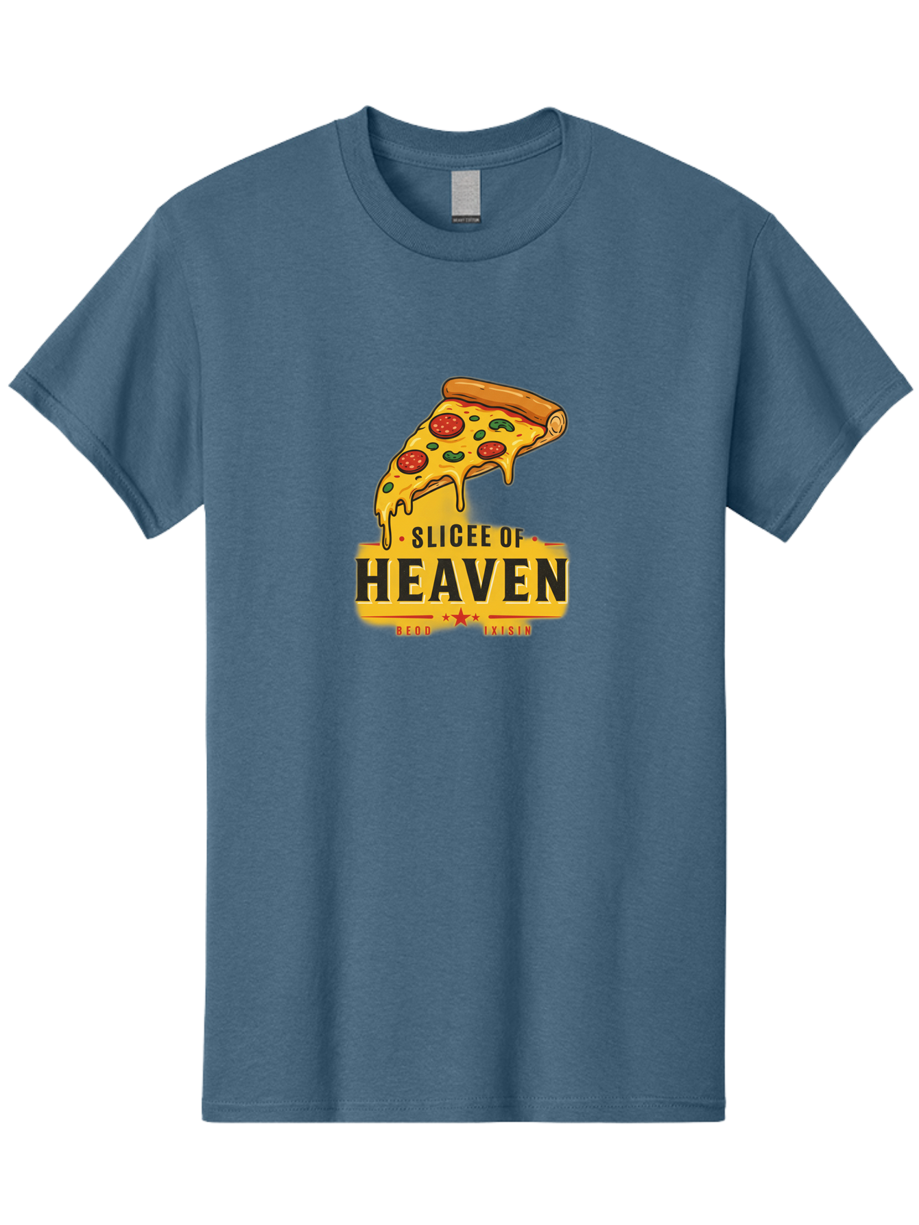 Slicee-Of-Heaven Men'S Graphic Tee, 100% Cotton, Comfortable Casual Summer Wear, Machine Washable, Cheesy Pizza Slice, Pepperoni Pizza, Melted Cheese, Food Logo, Pizza Branding, Heavenly Pizza, Foodie Graphics, Pizza Love, Culinary Art, Bac423 6
