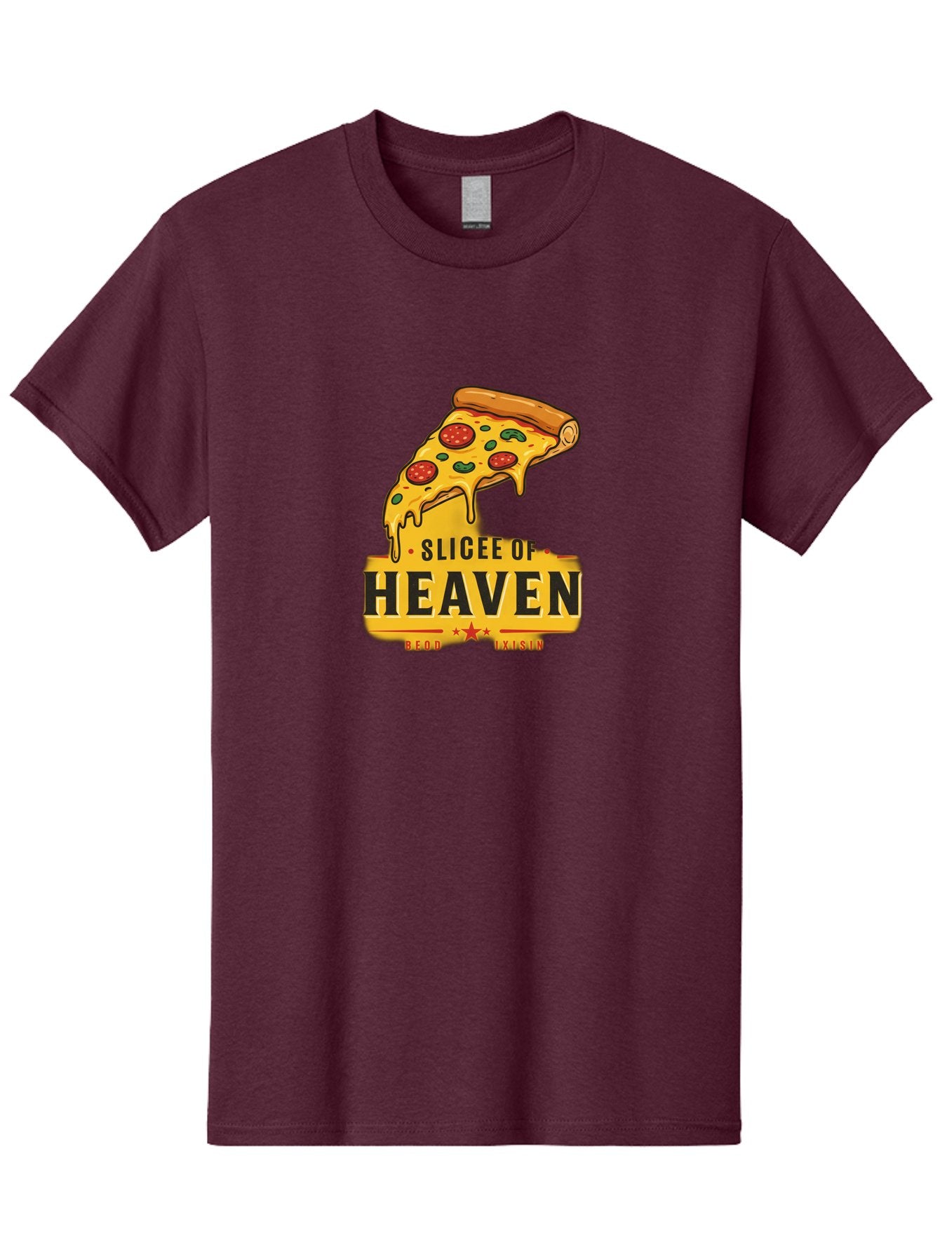 Slicee-Of-Heaven Men'S Graphic Tee, 100% Cotton, Comfortable Casual Summer Wear, Machine Washable, Cheesy Pizza Slice, Pepperoni Pizza, Melted Cheese, Food Logo, Pizza Branding, Heavenly Pizza, Foodie Graphics, Pizza Love, Culinary Art, Bac423 11