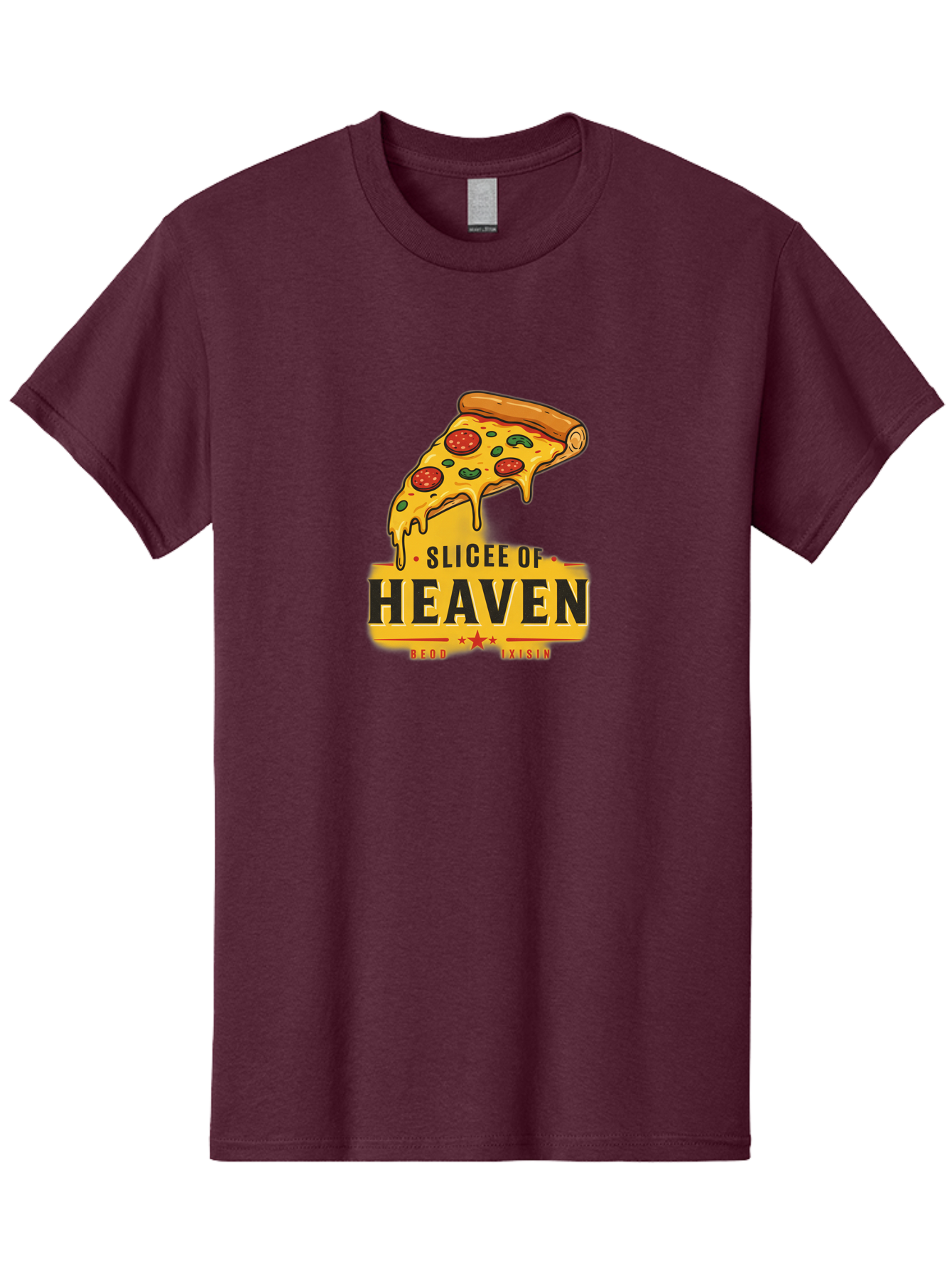 Slicee-Of-Heaven Men'S Graphic Tee, 100% Cotton, Comfortable Casual Summer Wear, Machine Washable, Cheesy Pizza Slice, Pepperoni Pizza, Melted Cheese, Food Logo, Pizza Branding, Heavenly Pizza, Foodie Graphics, Pizza Love, Culinary Art, Bac423 4
