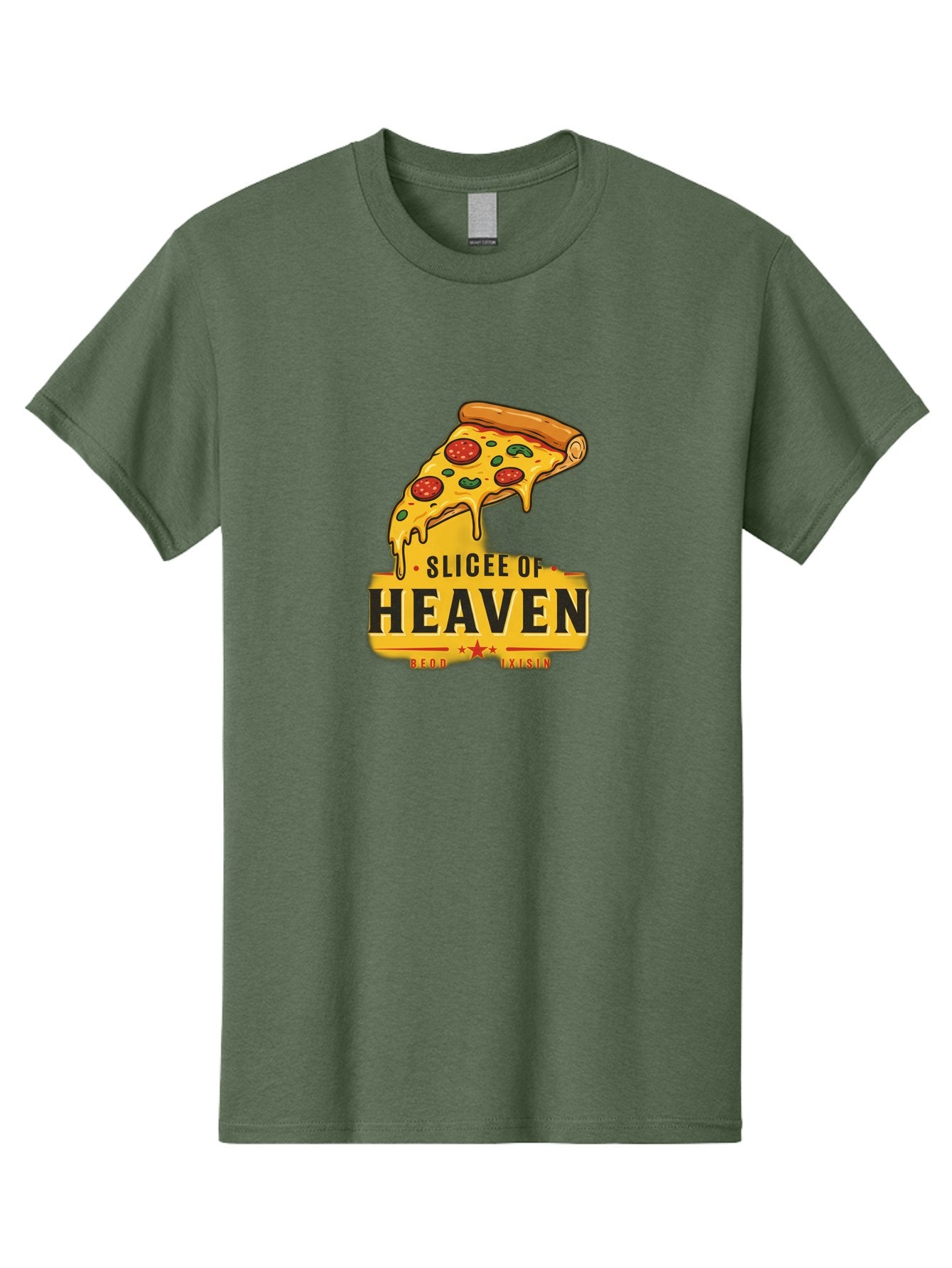 Slicee-Of-Heaven Men'S Graphic Tee, 100% Cotton, Comfortable Casual Summer Wear, Machine Washable, Cheesy Pizza Slice, Pepperoni Pizza, Melted Cheese, Food Logo, Pizza Branding, Heavenly Pizza, Foodie Graphics, Pizza Love, Culinary Art, Bac423 7