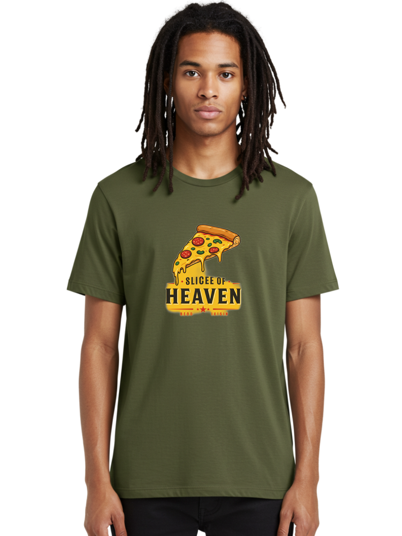 Slicee-Of-Heaven Men'S Graphic Tee, 100% Cotton, Comfortable Casual Summer Wear, Machine Washable, Cheesy Pizza Slice, Pepperoni Pizza, Melted Cheese, Food Logo, Pizza Branding, Heavenly Pizza, Foodie Graphics, Pizza Love, Culinary Art, Bac423 28