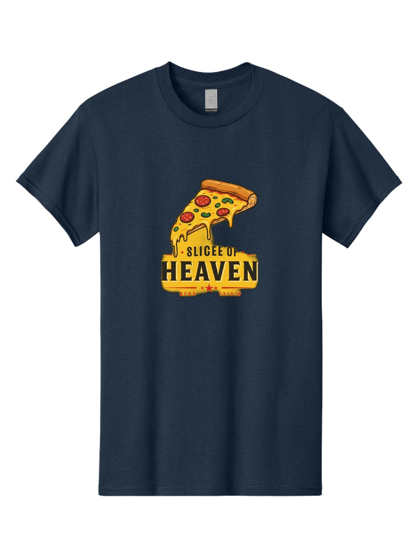 Slicee-Of-Heaven Men'S Graphic Tee, 100% Cotton, Comfortable Casual Summer Wear, Machine Washable, Cheesy Pizza Slice, Pepperoni Pizza, Melted Cheese, Food Logo, Pizza Branding, Heavenly Pizza, Foodie Graphics, Pizza Love, Culinary Art, Bac423 9