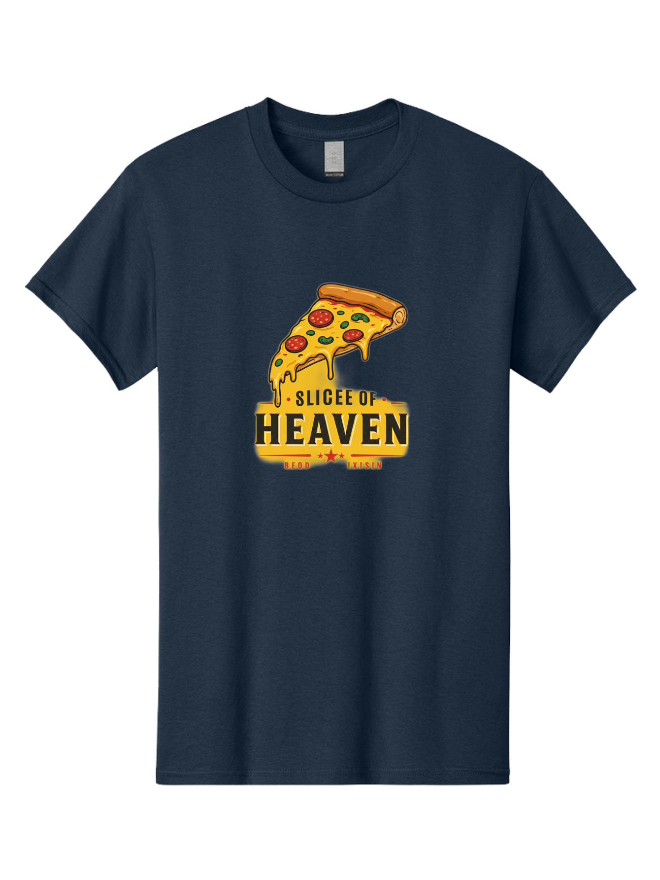 Slicee-Of-Heaven Men'S Graphic Tee, 100% Cotton, Comfortable Casual Summer Wear, Machine Washable, Cheesy Pizza Slice, Pepperoni Pizza, Melted Cheese, Food Logo, Pizza Branding, Heavenly Pizza, Foodie Graphics, Pizza Love, Culinary Art, Bac423 5