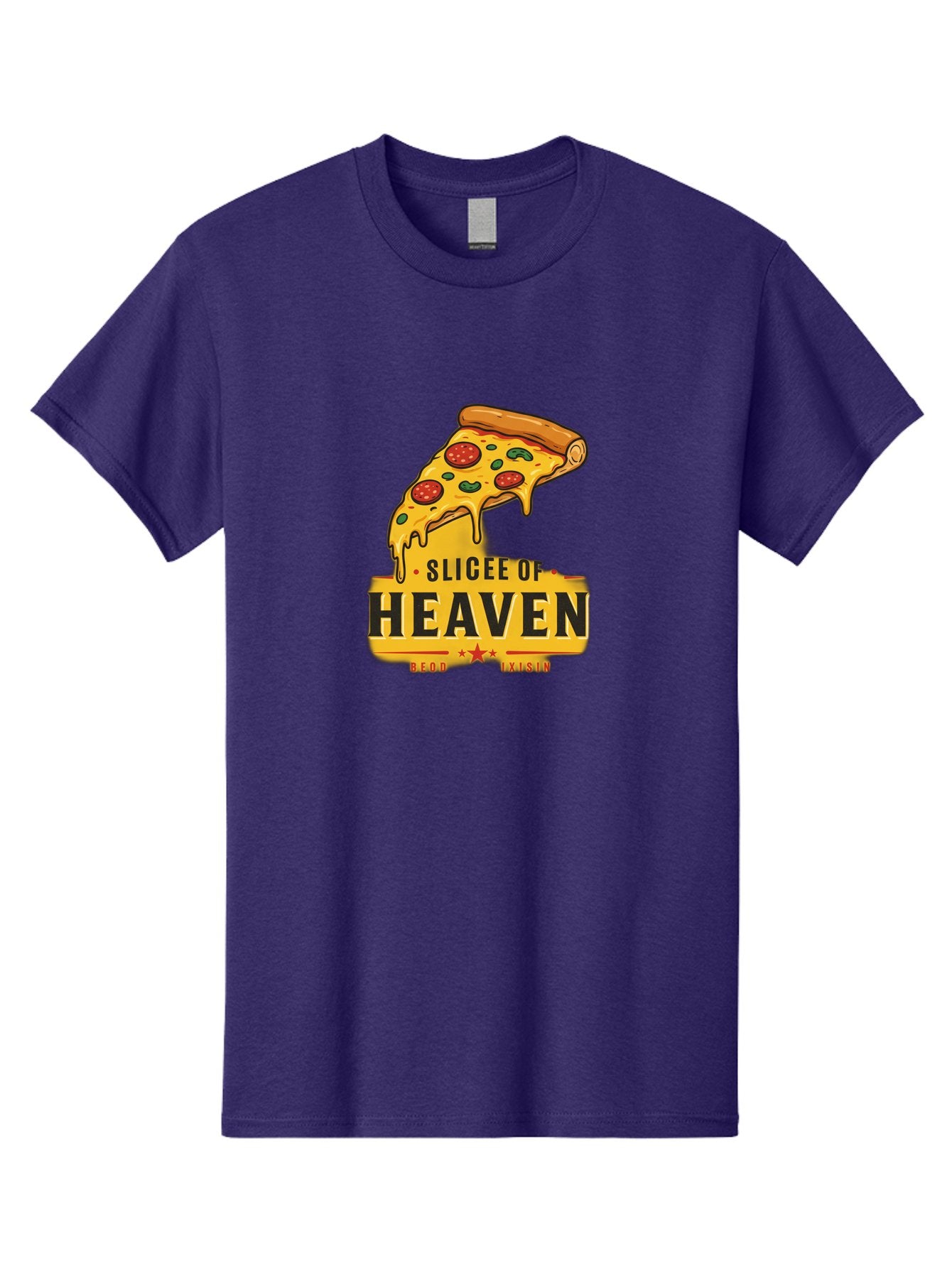Slicee-Of-Heaven Men'S Graphic Tee, 100% Cotton, Comfortable Casual Summer Wear, Machine Washable, Cheesy Pizza Slice, Pepperoni Pizza, Melted Cheese, Food Logo, Pizza Branding, Heavenly Pizza, Foodie Graphics, Pizza Love, Culinary Art, Bac423 13