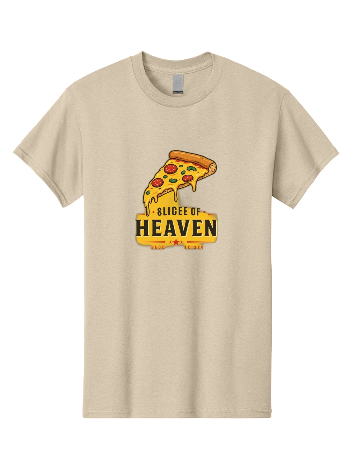 Slicee-Of-Heaven Men'S Graphic Tee, 100% Cotton, Comfortable Casual Summer Wear, Machine Washable, Cheesy Pizza Slice, Pepperoni Pizza, Melted Cheese, Food Logo, Pizza Branding, Heavenly Pizza, Foodie Graphics, Pizza Love, Culinary Art, Bac423 12