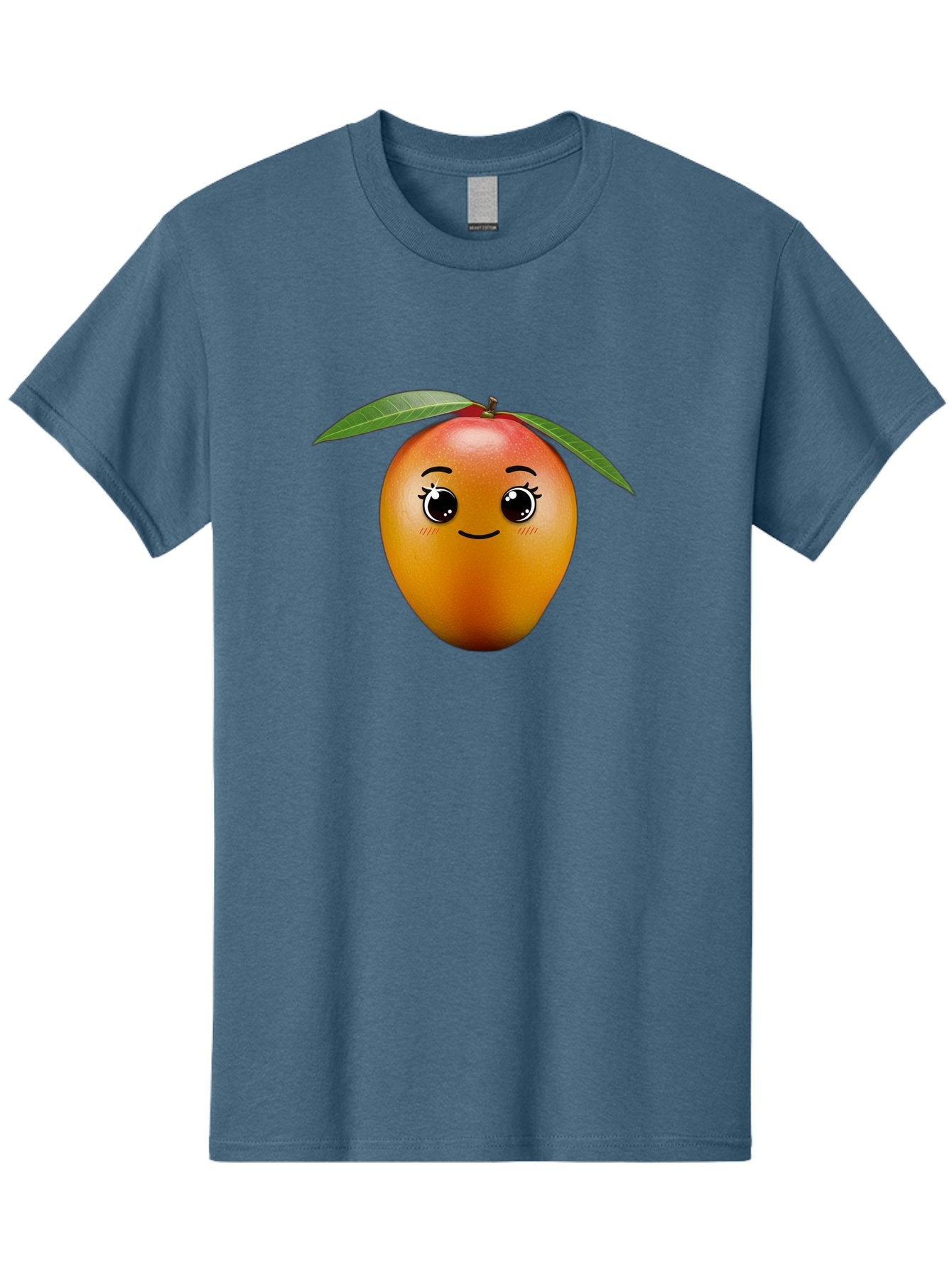 Smiling-Mango Men'S Graphic Tee, 100% Cotton, Comfortable Casual Summer Wear, Machine Washable, Cartoon Mango, Mangoes, Cheerful Fruit, Adorable Character, Smiling Face, Cute Eyes, Vibrant Orange, Whimsical Design, Fun Illustration, Bac429 6