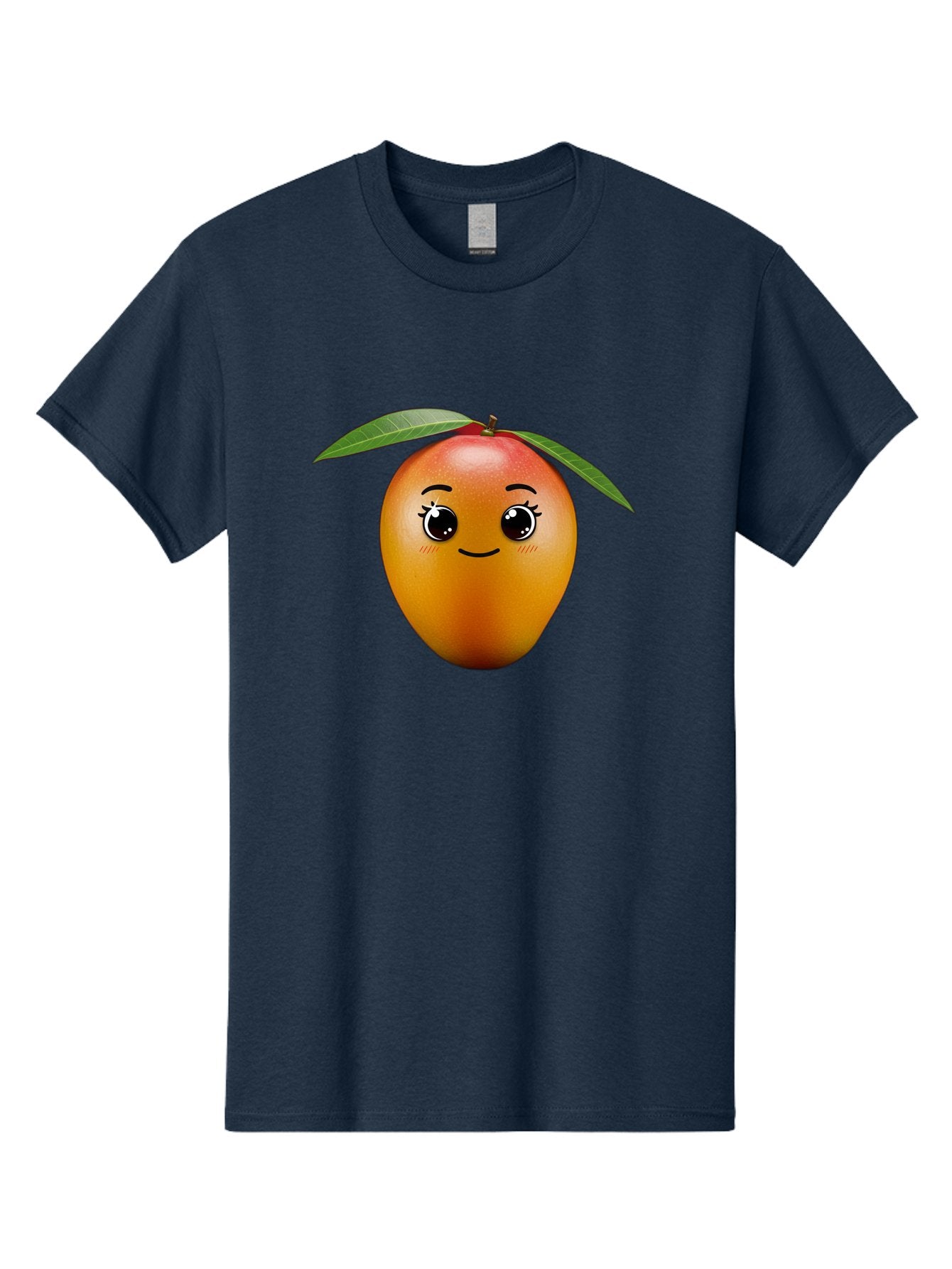 Smiling-Mango Men'S Graphic Tee, 100% Cotton, Comfortable Casual Summer Wear, Machine Washable, Cartoon Mango, Mangoes, Cheerful Fruit, Adorable Character, Smiling Face, Cute Eyes, Vibrant Orange, Whimsical Design, Fun Illustration, Bac429 7