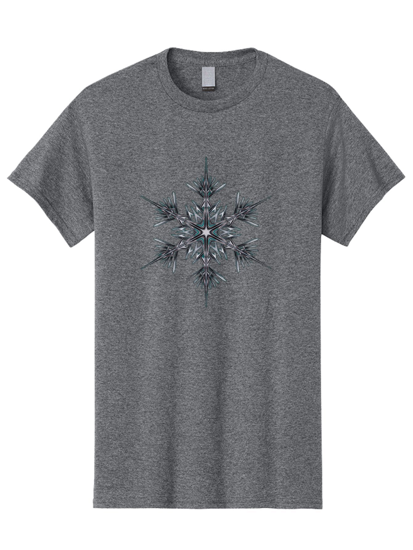 Snowflake-2 Men'S Graphic Tee, 100% Cotton, Comfortable Casual Summer Wear, Machine Washable, Delicate Snowflake, Intricate Patterns, Frosty Design, Crystal Clear, Winter Wonder, Icy Beauty, Symmetrical Shape, Six-Pointed Star Bac435