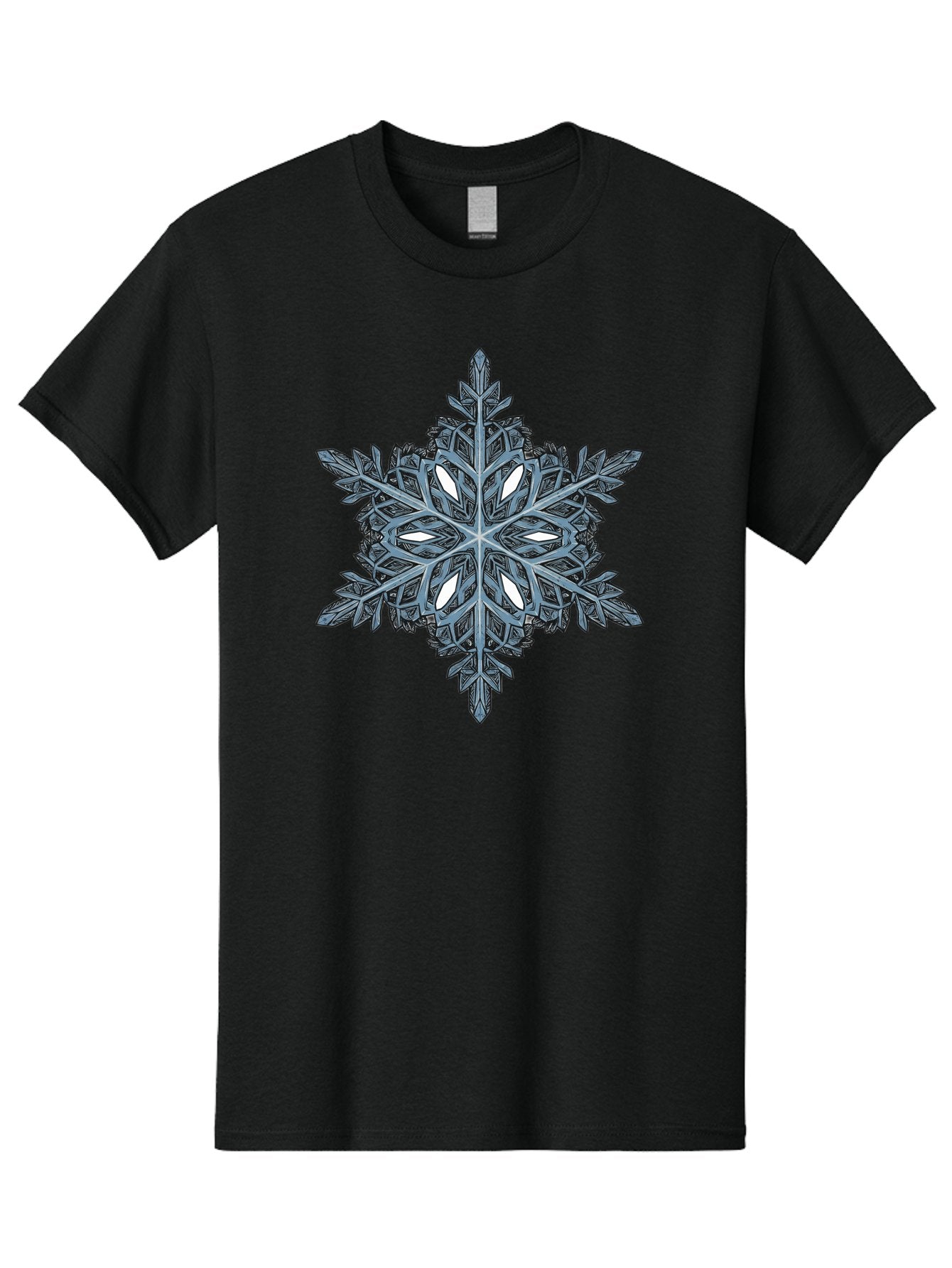Snowflake Men'S Graphic Tee, 100% Cotton, Comfortable Casual Summer Wear, Machine Washable, Delicate Snowflake, Intricate Design, Frosty Texture, Icy Blue, Six-Sided Symmetry, Winter Wonderland, Frosty Patterns, Unique Snow Crystal, Bac436 7