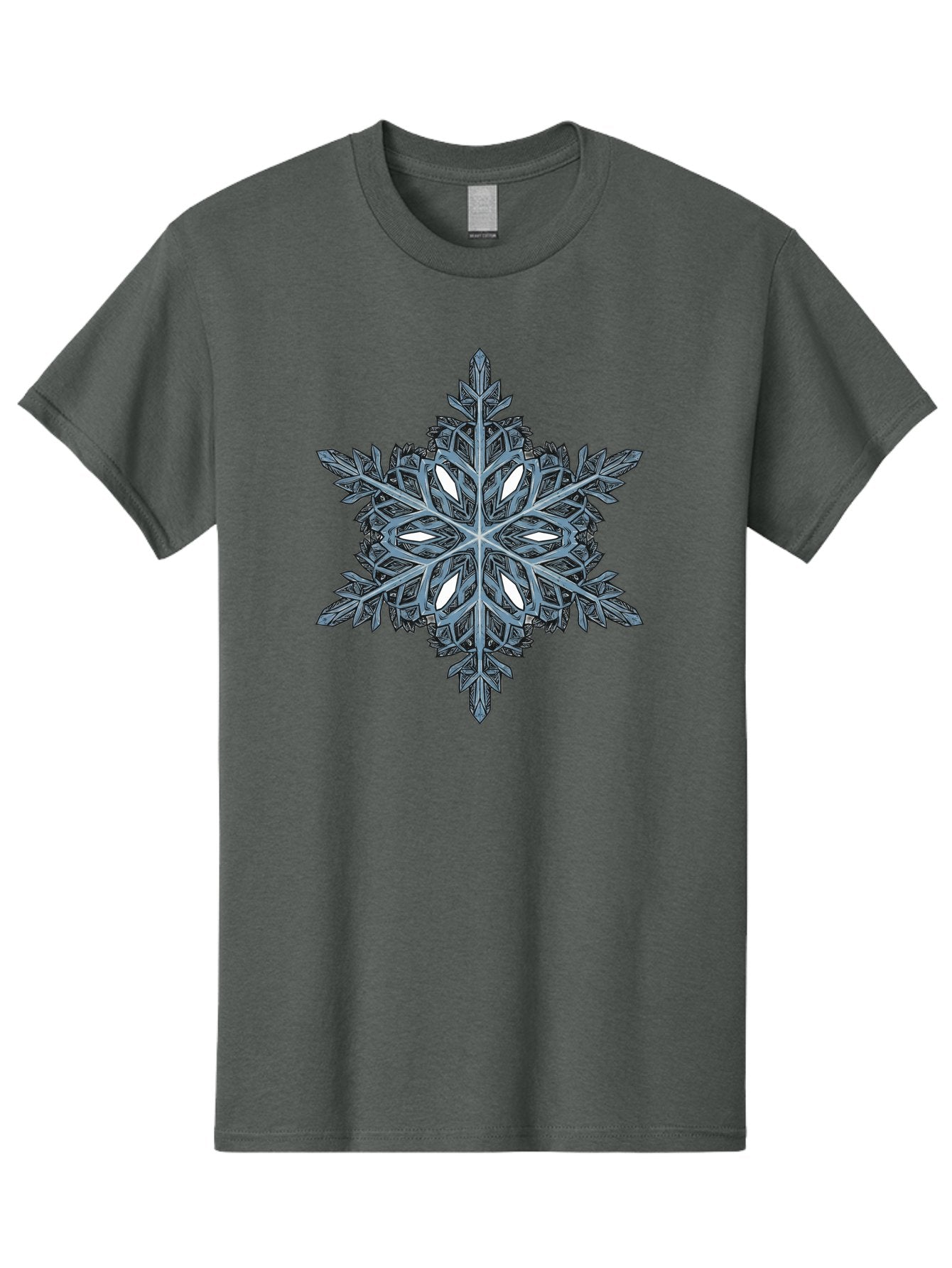Snowflake Men'S Graphic Tee, 100% Cotton, Comfortable Casual Summer Wear, Machine Washable, Delicate Snowflake, Intricate Design, Frosty Texture, Icy Blue, Six-Sided Symmetry, Winter Wonderland, Frosty Patterns, Unique Snow Crystal, Bac436