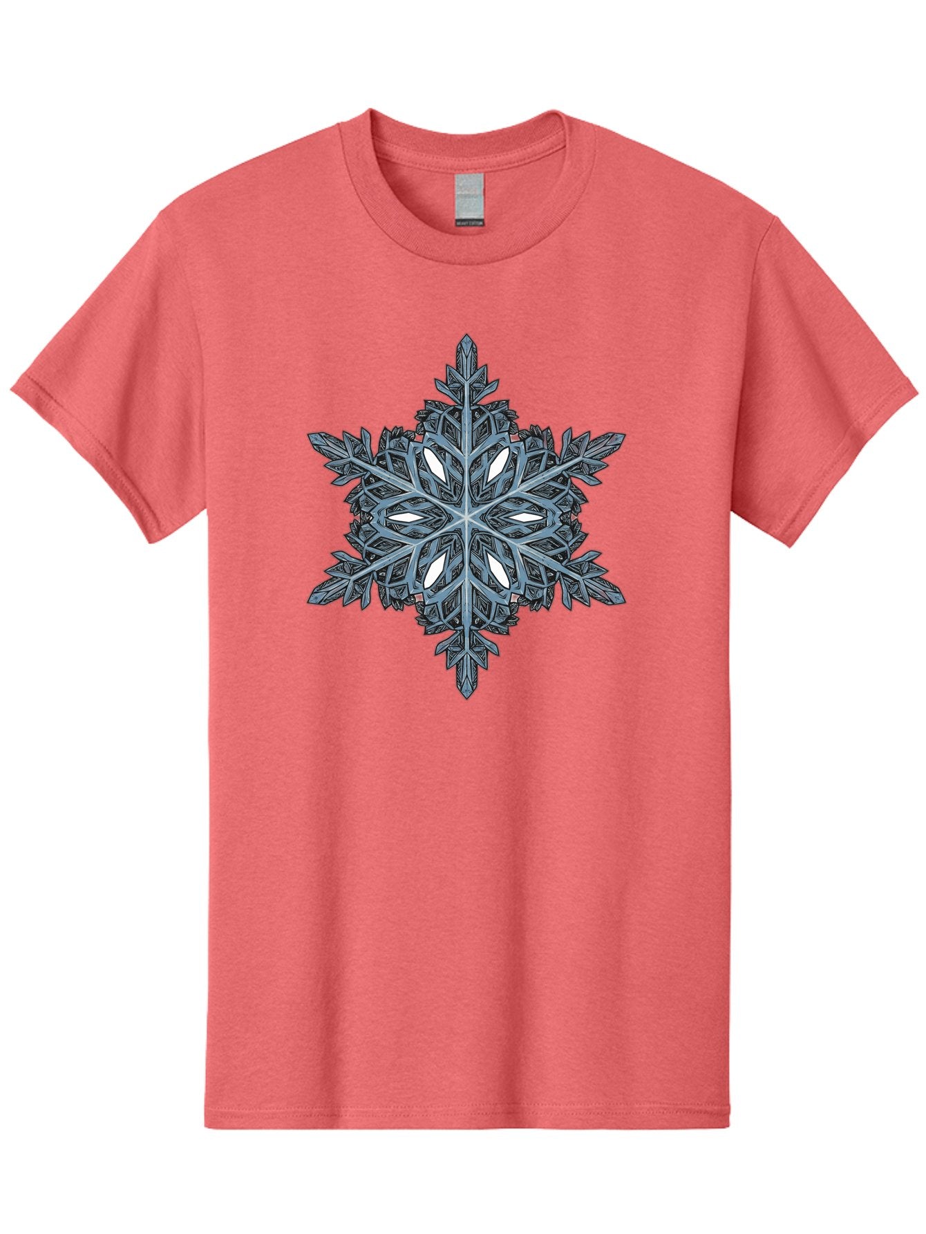 Snowflake Men'S Graphic Tee, 100% Cotton, Comfortable Casual Summer Wear, Machine Washable, Delicate Snowflake, Intricate Design, Frosty Texture, Icy Blue, Six-Sided Symmetry, Winter Wonderland, Frosty Patterns, Unique Snow Crystal, Bac436 9